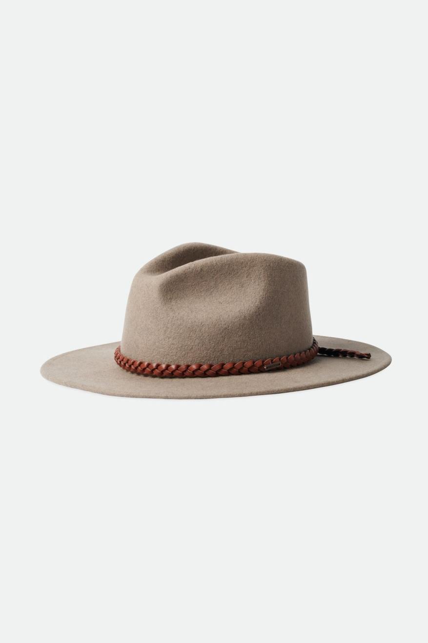 Beige Men's Brixton Messer Western Fedoras | 352048-JPF