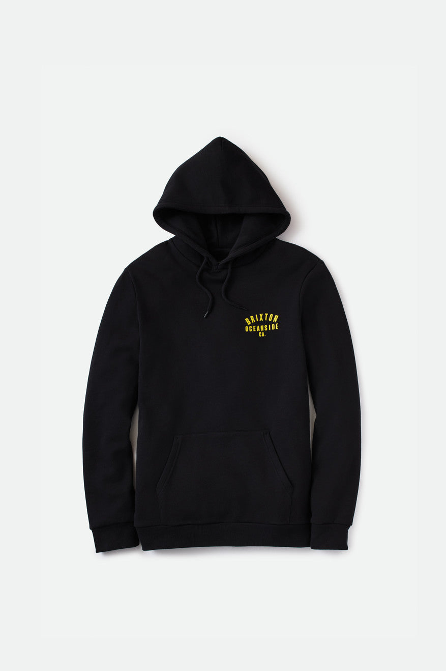 Black / Gold Men's Brixton Woodburn Oceanside Fleece Hoodie | 213047-EHI