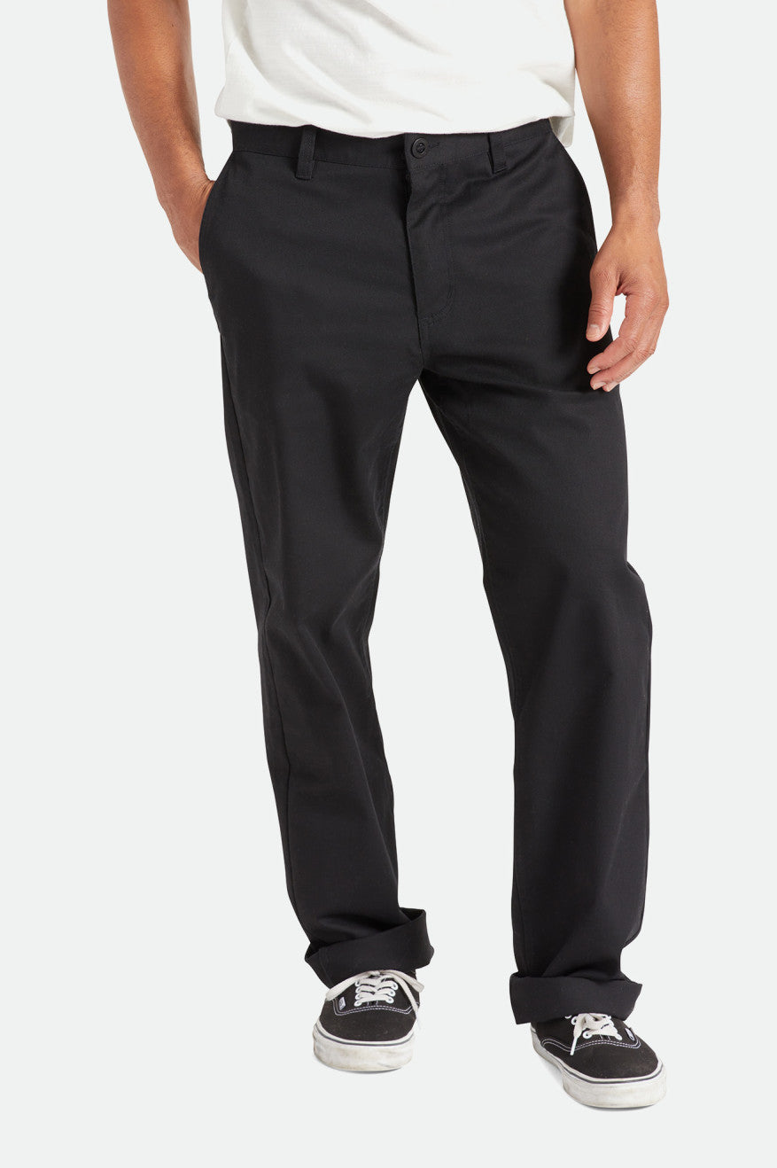 Black Men's Brixton Choice Chino Relaxed Pants | 639018-WKH