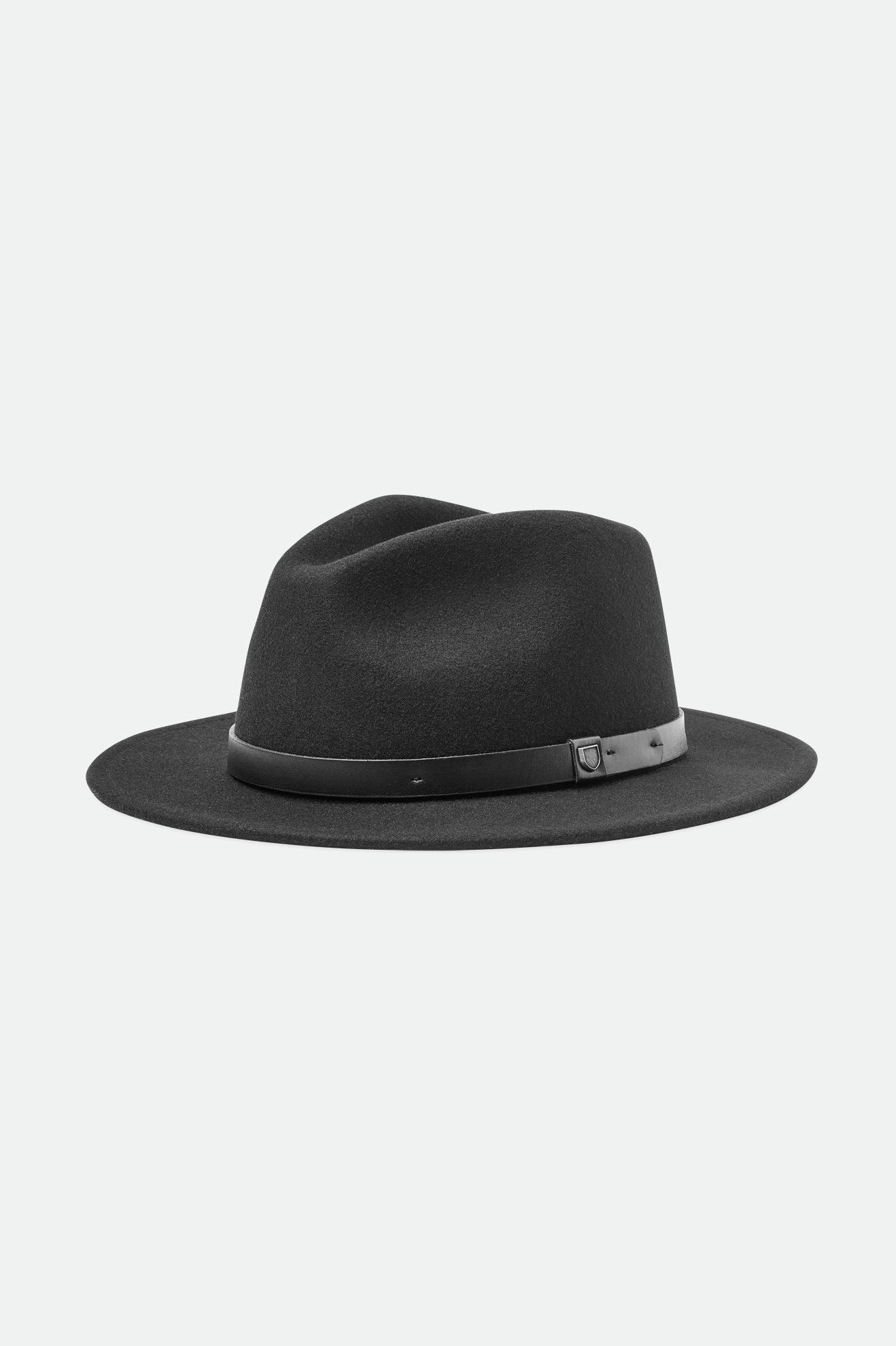 Black Men's Brixton Messer Fedoras | 062974-ZSY