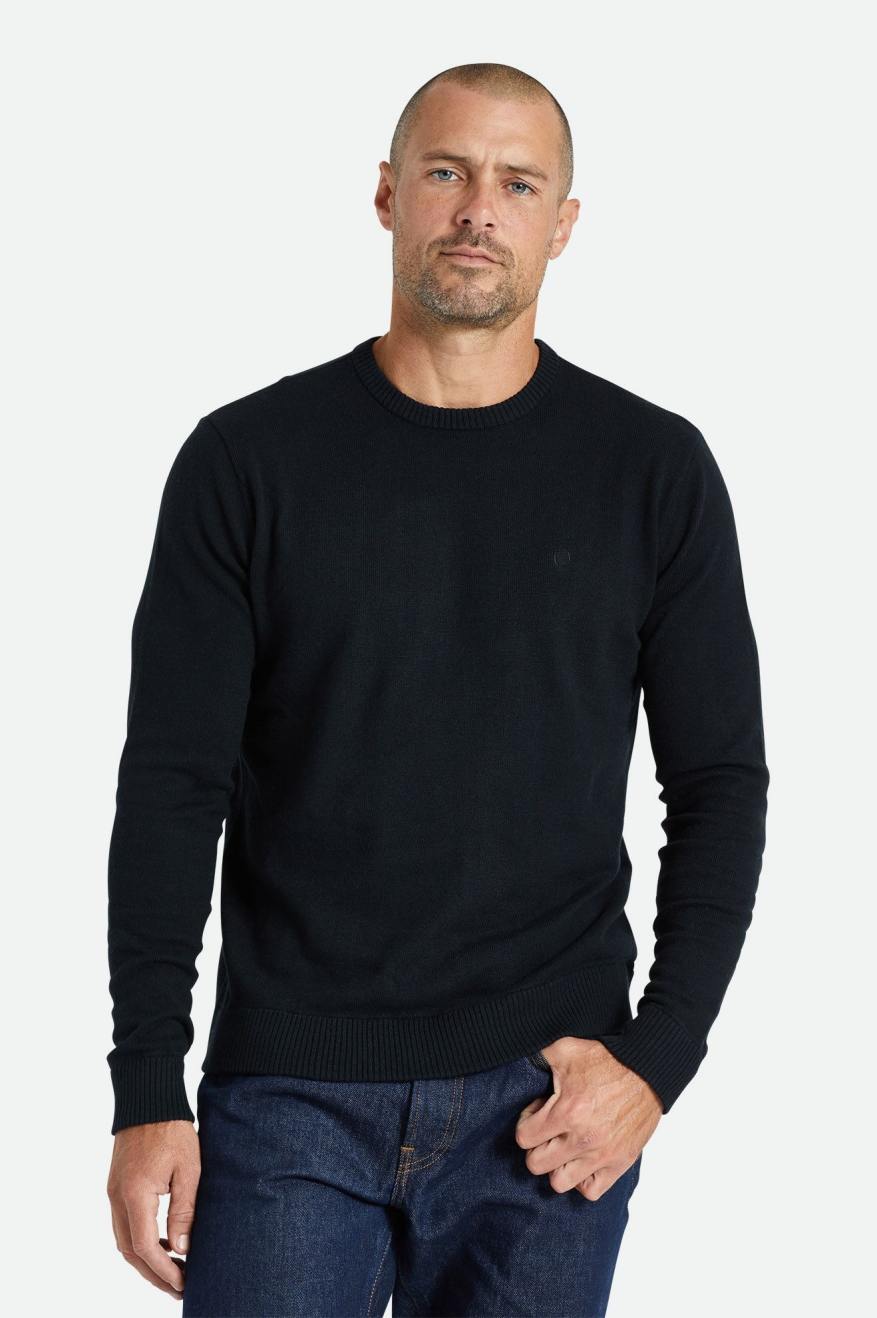 Black Men's Brixton Reserve Cashmere Sweater Knitwear | 873540-NBC