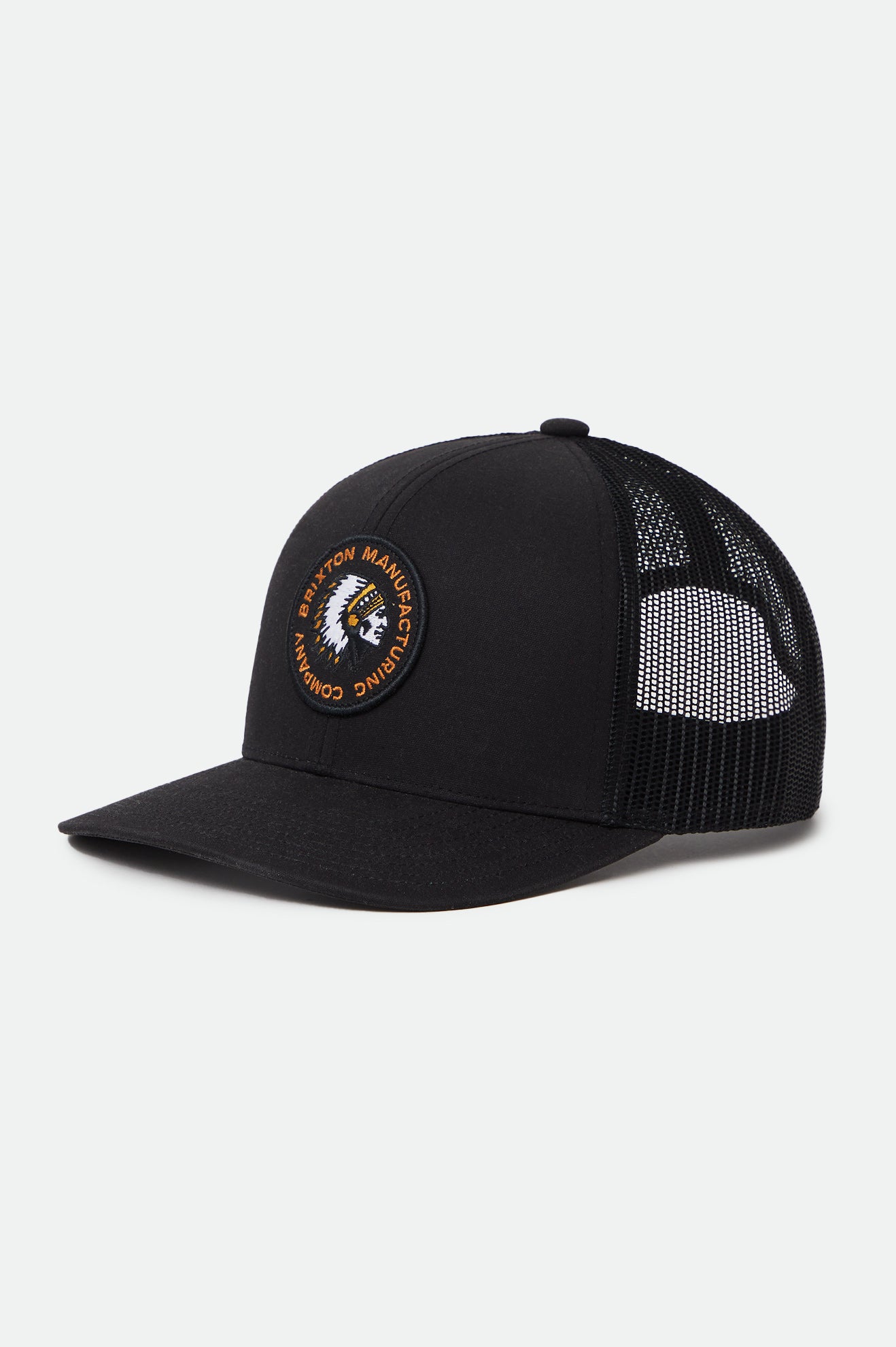 Black Men's Brixton Rival Stamp NetPlus MP Trucker Hat Caps | 429710-EDB