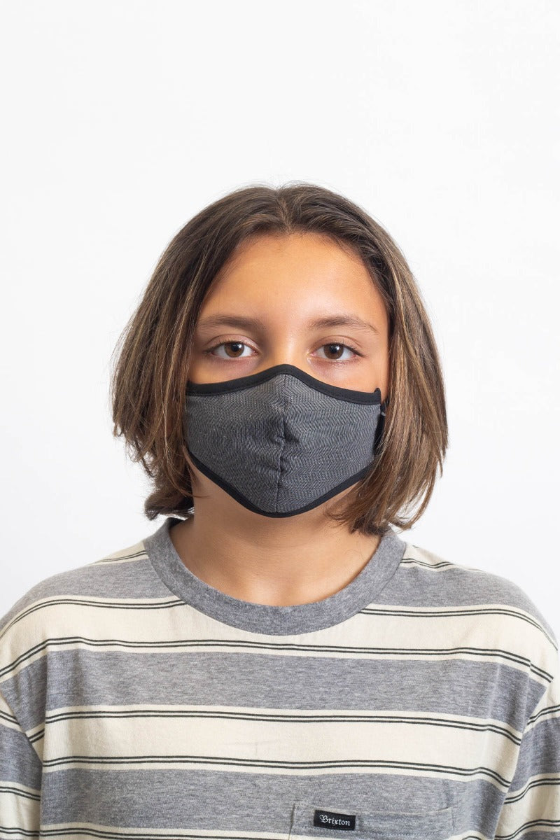 Black Unisex Brixton Youth Antimicrobial Face Masks | 410875-VZL