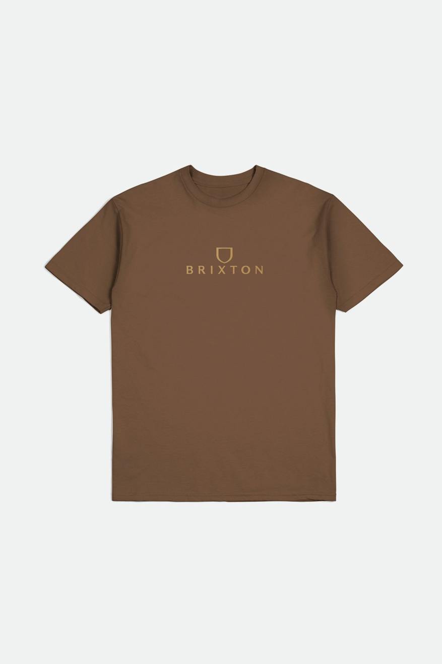 Brown Men's Brixton Alpha Thread S/S Standard Tops | 924163-YUK