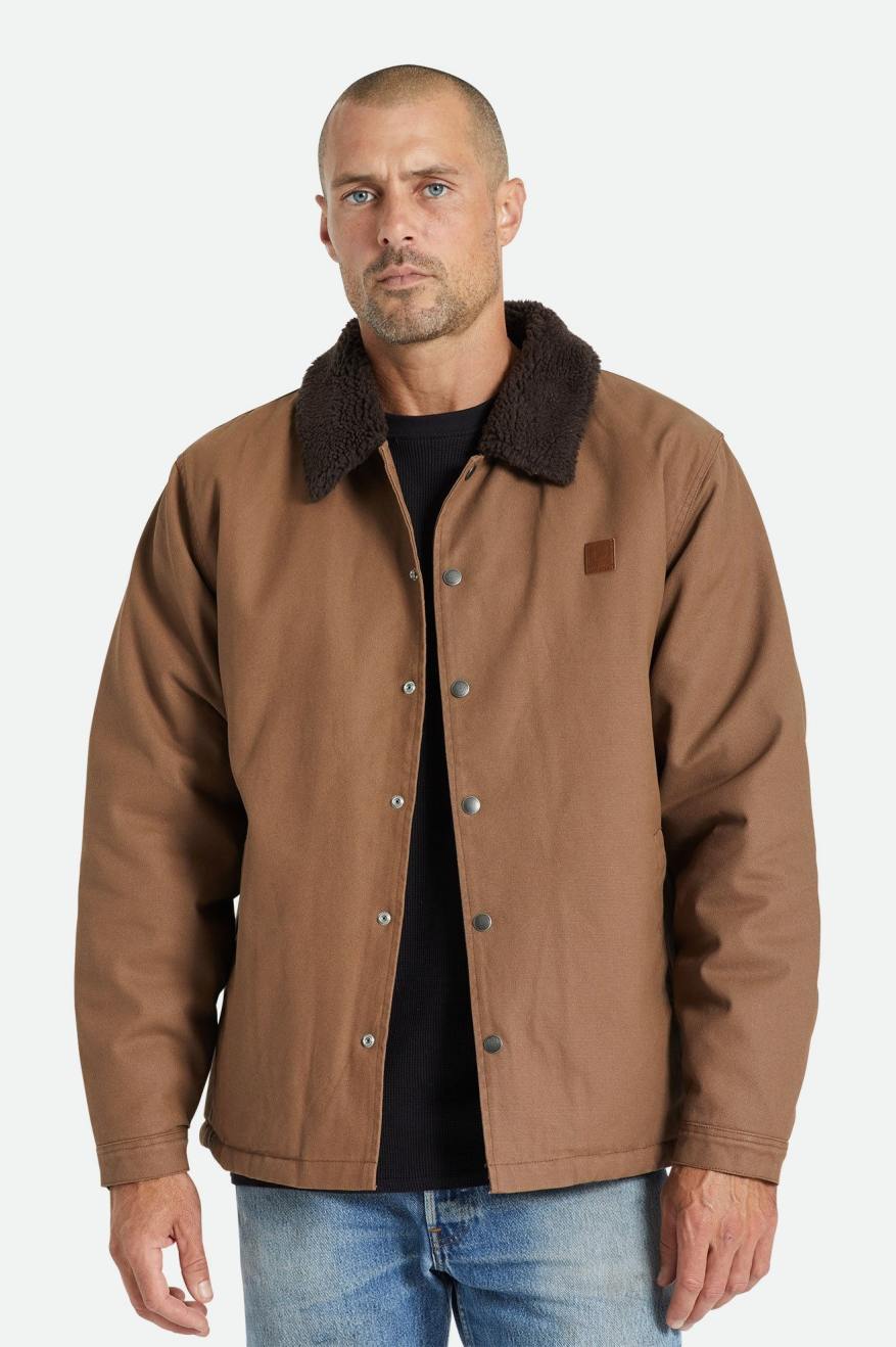 Brown Men's Brixton Beta Sherpa Lined Coaches Jackets | 732490-SPI