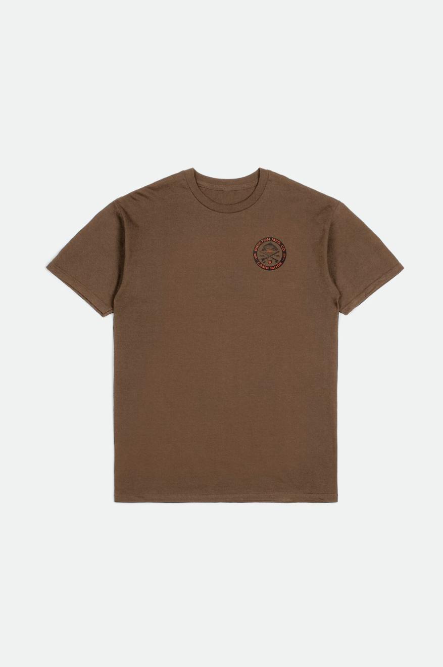 Brown Men's Brixton Highlands S/S Standard Tops | 628549-RDZ