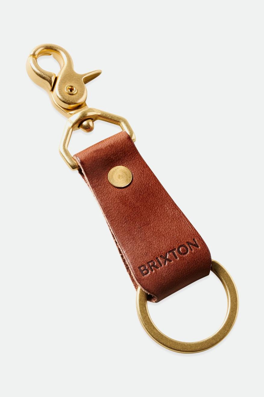 Brown Unisex Brixton Artifact Leather Key Clip Accessories | 976541-GJE