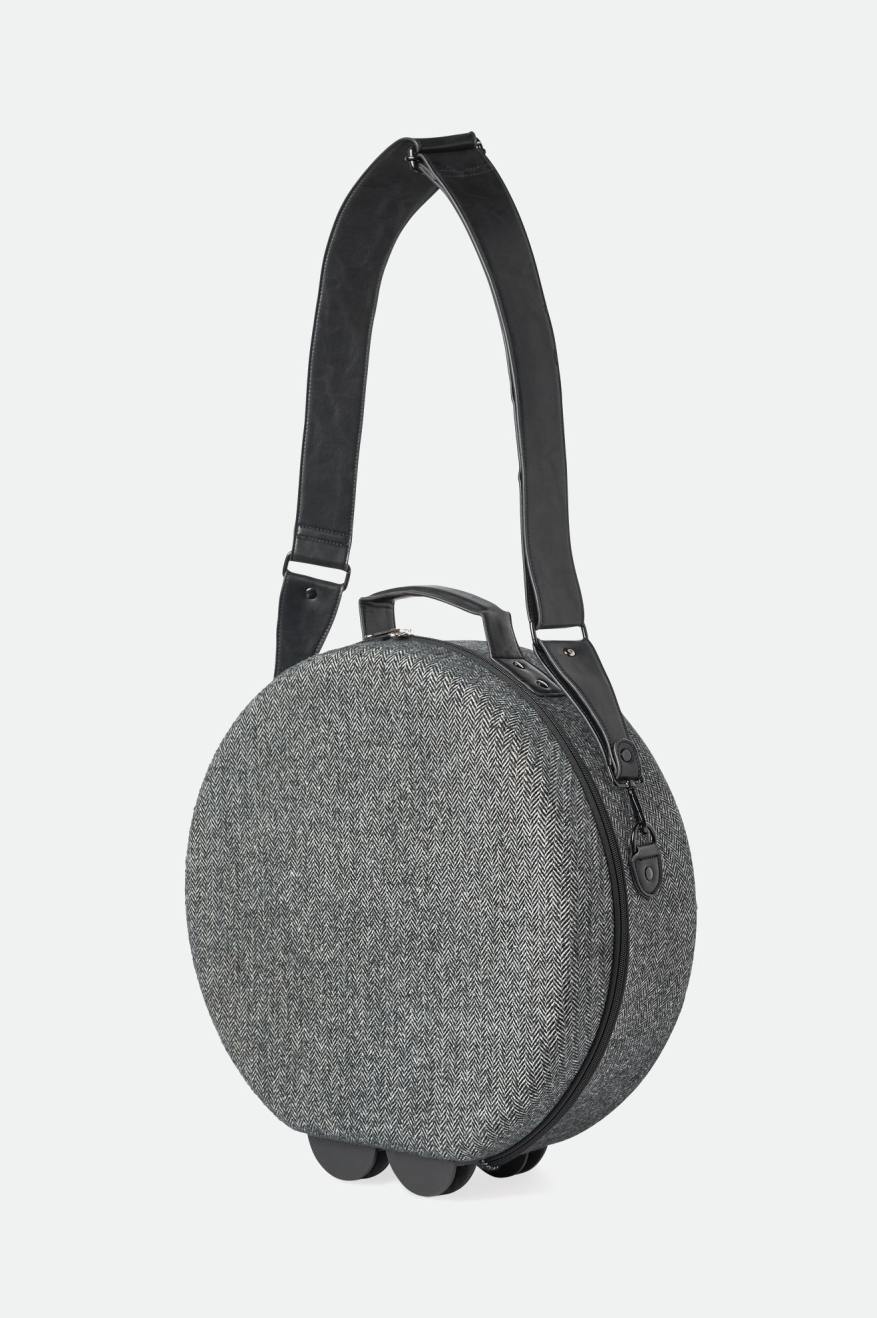 Grey / Black Unisex Brixton Done Proper Fedora Travel Case Accessories | 548791-BJE