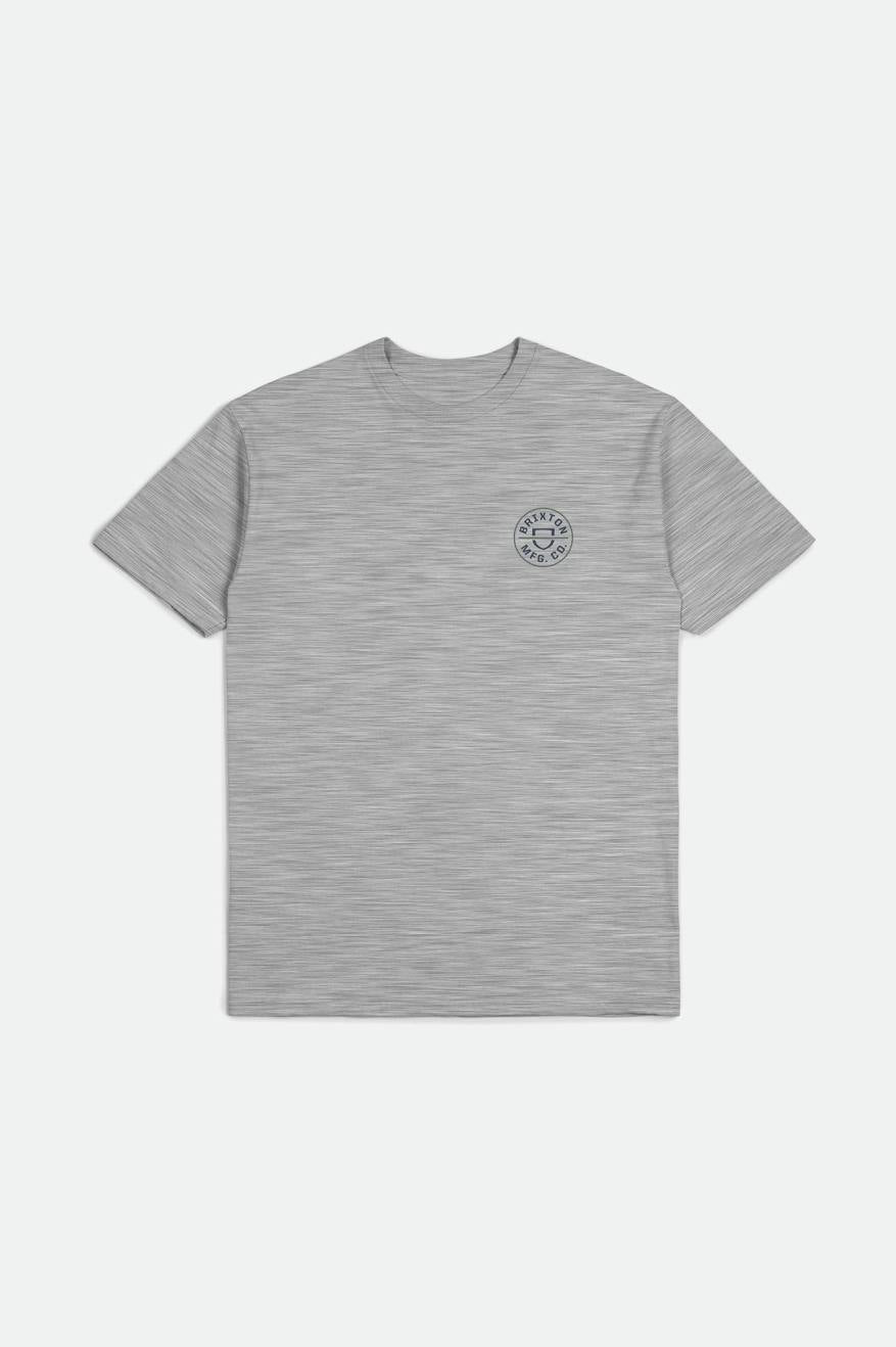 Grey / Dark Men's Brixton Crest II S/S Standard Tops | 290573-SPY