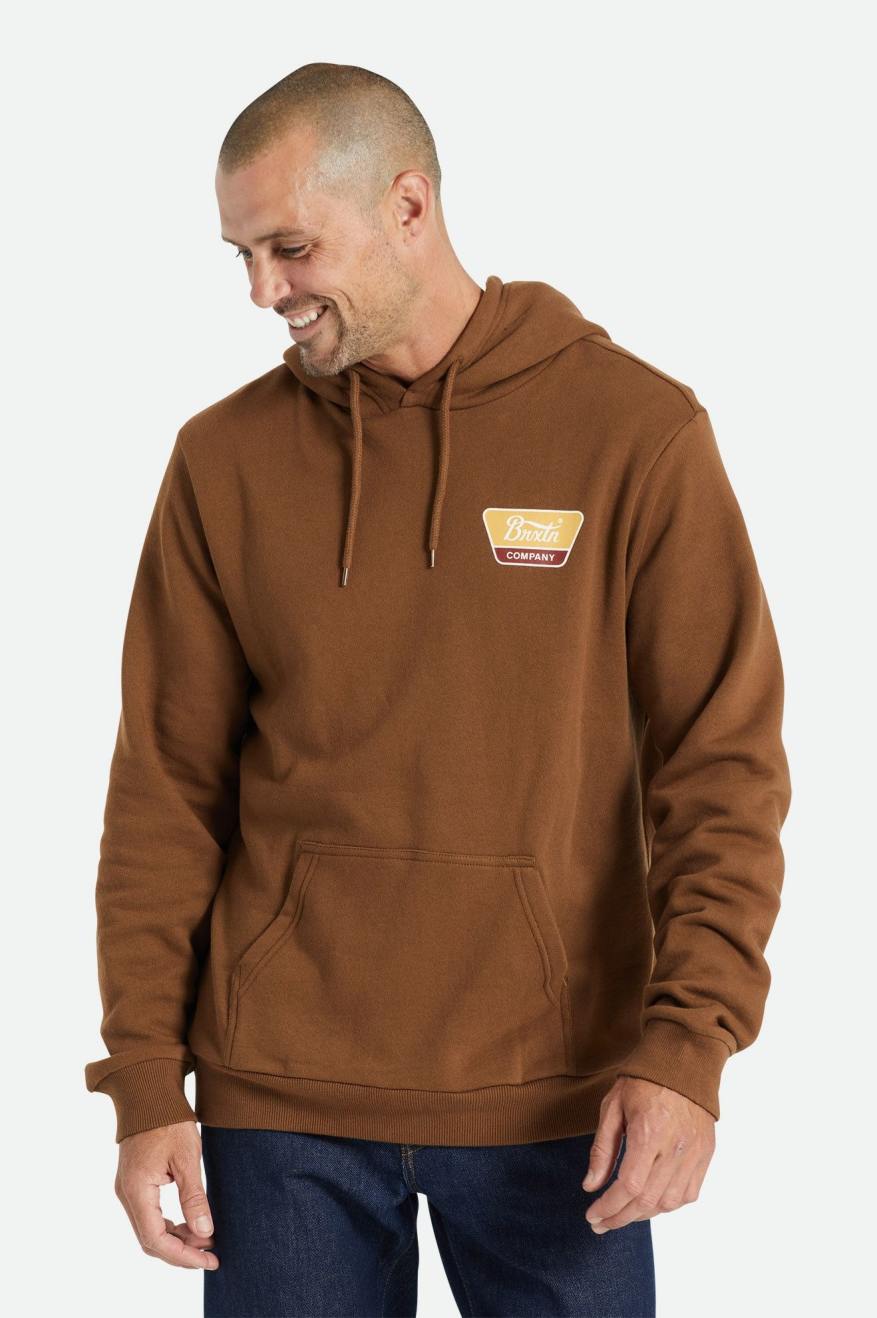 Light Gold Men's Brixton Linwood Hoodie | 567809-WXF