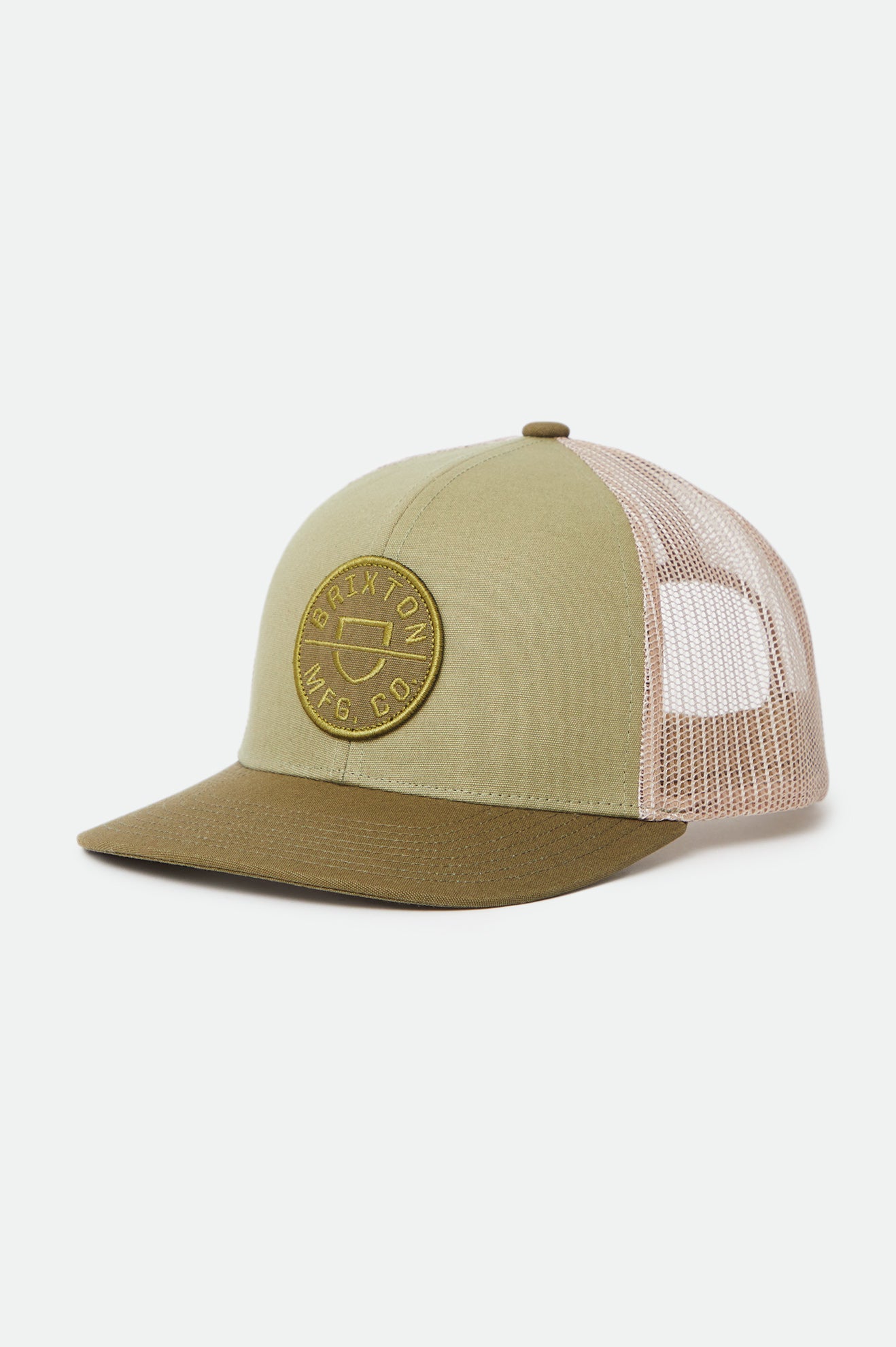 Olive Men's Brixton Crest NetPlus MP Mesh Cap Caps | 852463-YBD