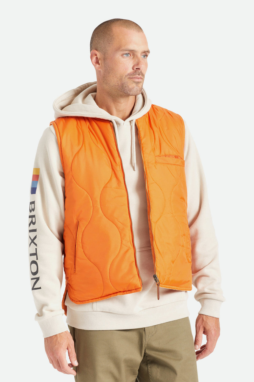 Orange Men's Brixton Abraham Reversible Vest Jackets | 146253-RXM