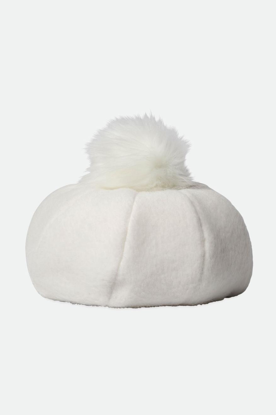 White Women's Brixton Natalie Oversized Pom Berets | 352407-OIZ