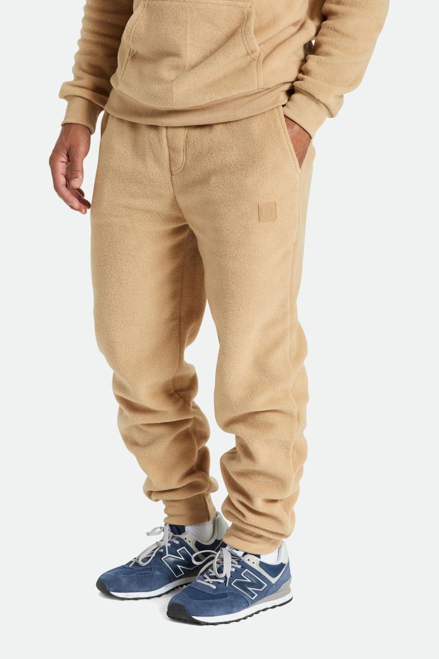 Beige Men\'s Brixton Blanket Fleece Jogger Pants | 725096-IRP