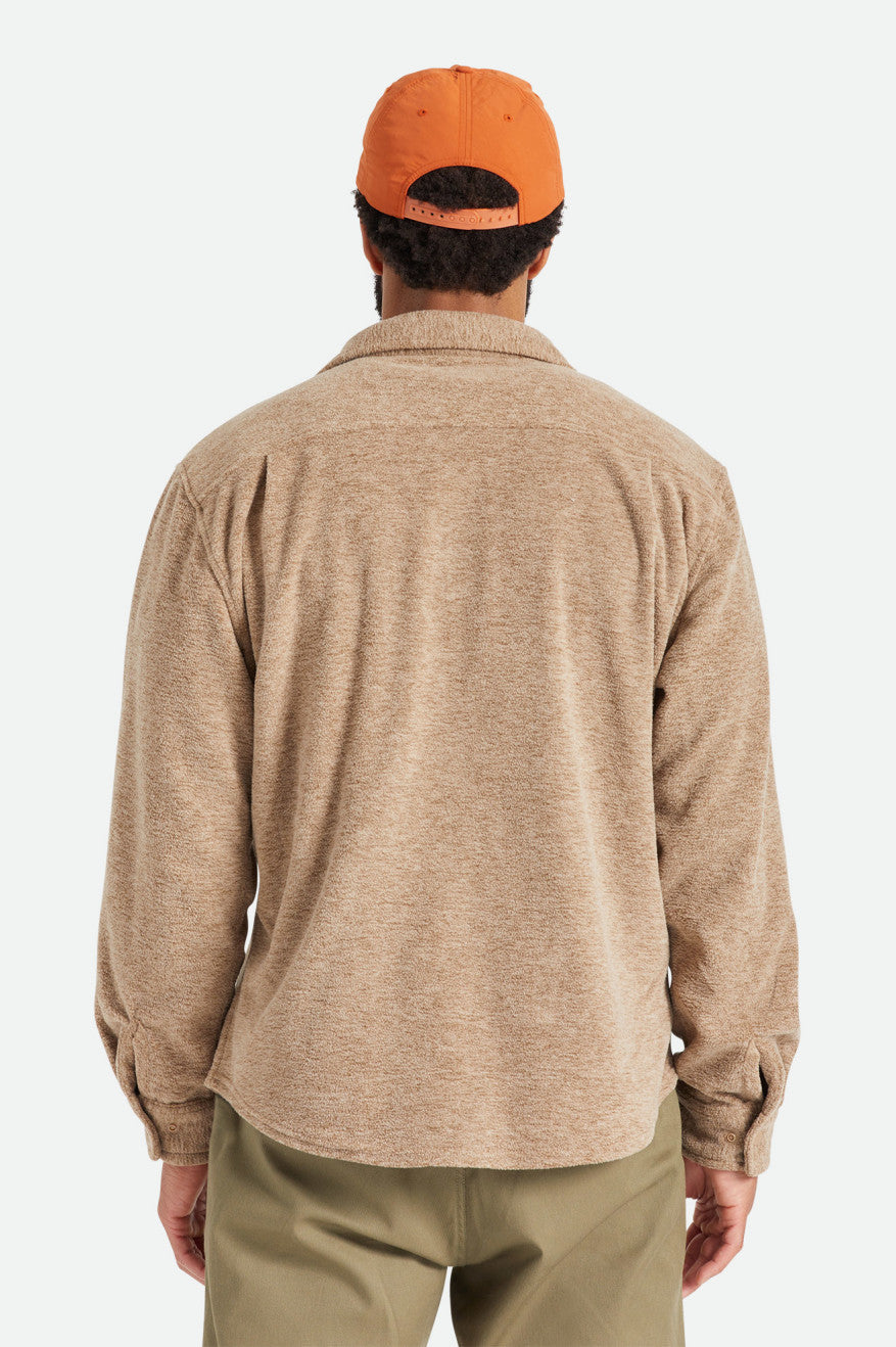 Beige Men's Brixton Bowery L/S Arctic Stretch Fleece Wovens | 602387-TPC