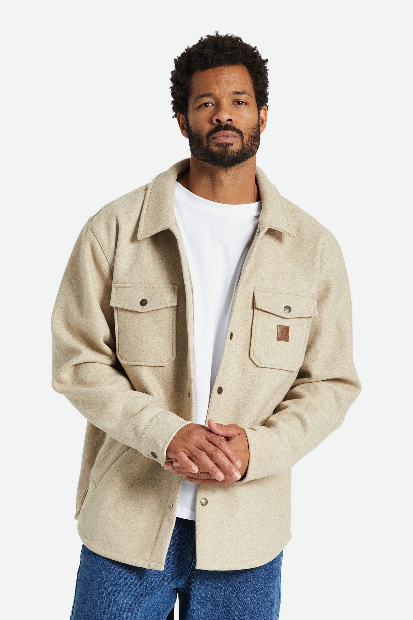 Beige Men\'s Brixton Durham Reserve Jackets | 723041-RNQ