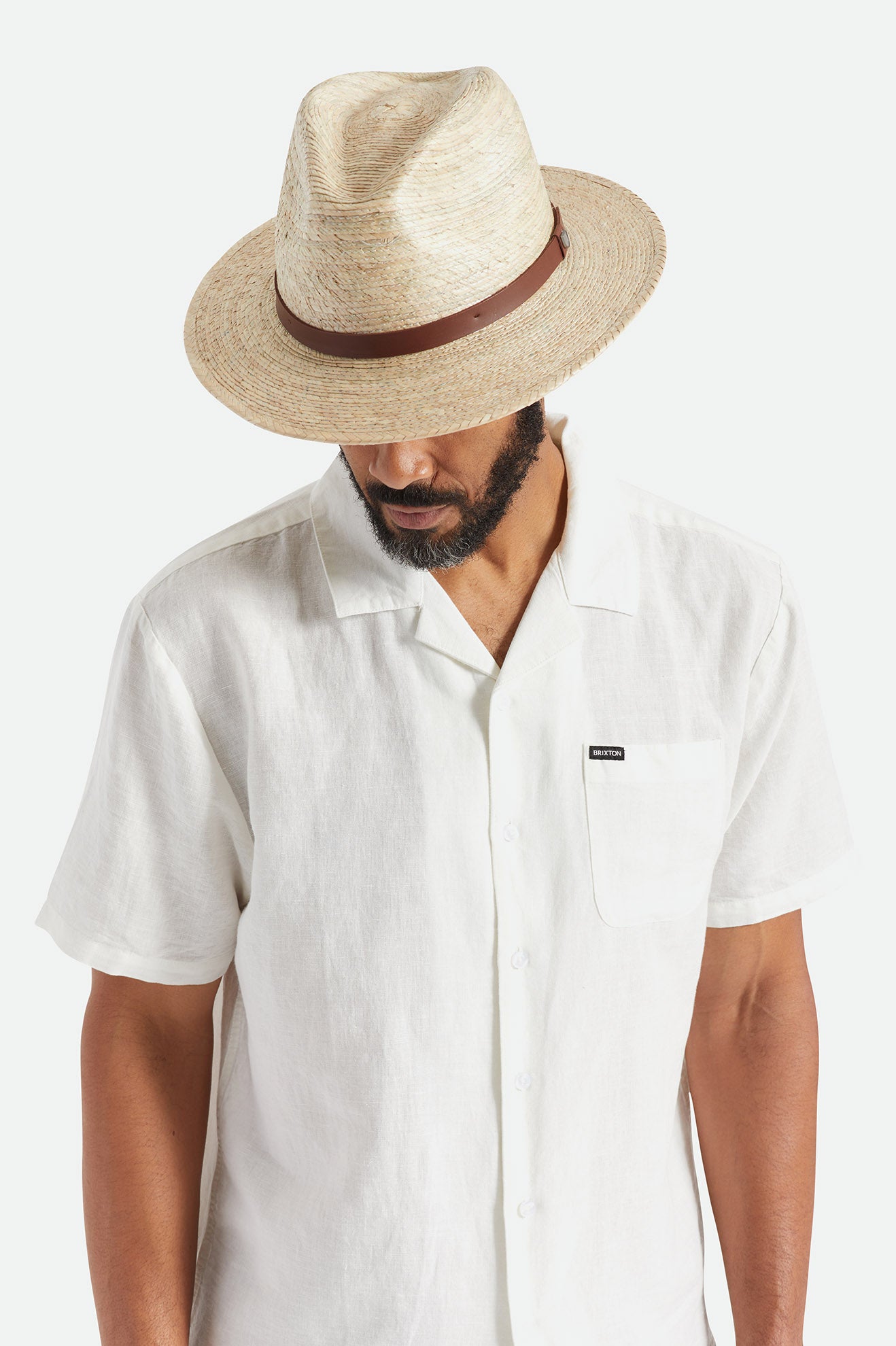 Beige Men's Brixton Messer Hats | 036412-GXM