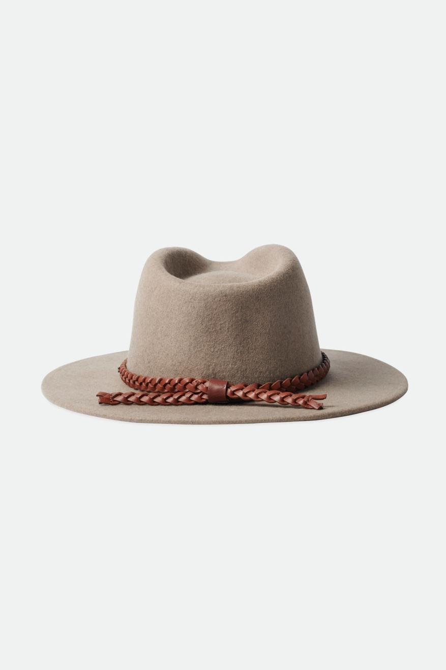 Beige Men's Brixton Messer Western Fedoras | 352048-JPF