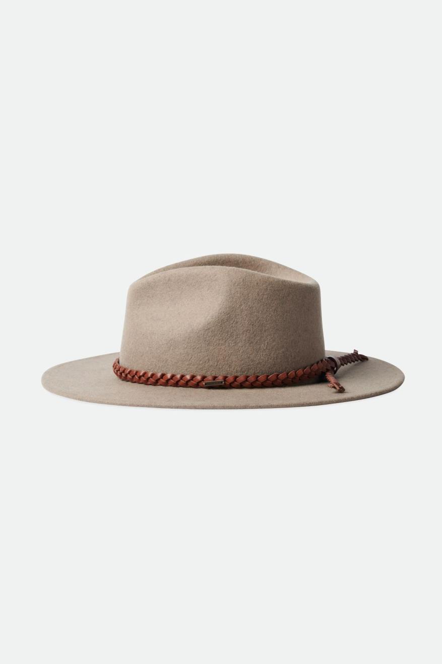 Beige Men's Brixton Messer Western Fedoras | 352048-JPF