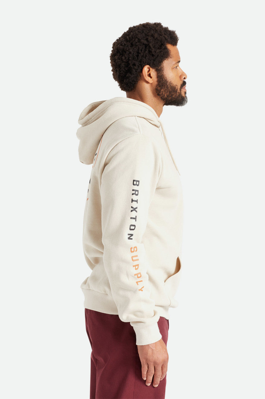 Beige / Orange / Black Men's Brixton Crest Hoodie | 805967-VSN