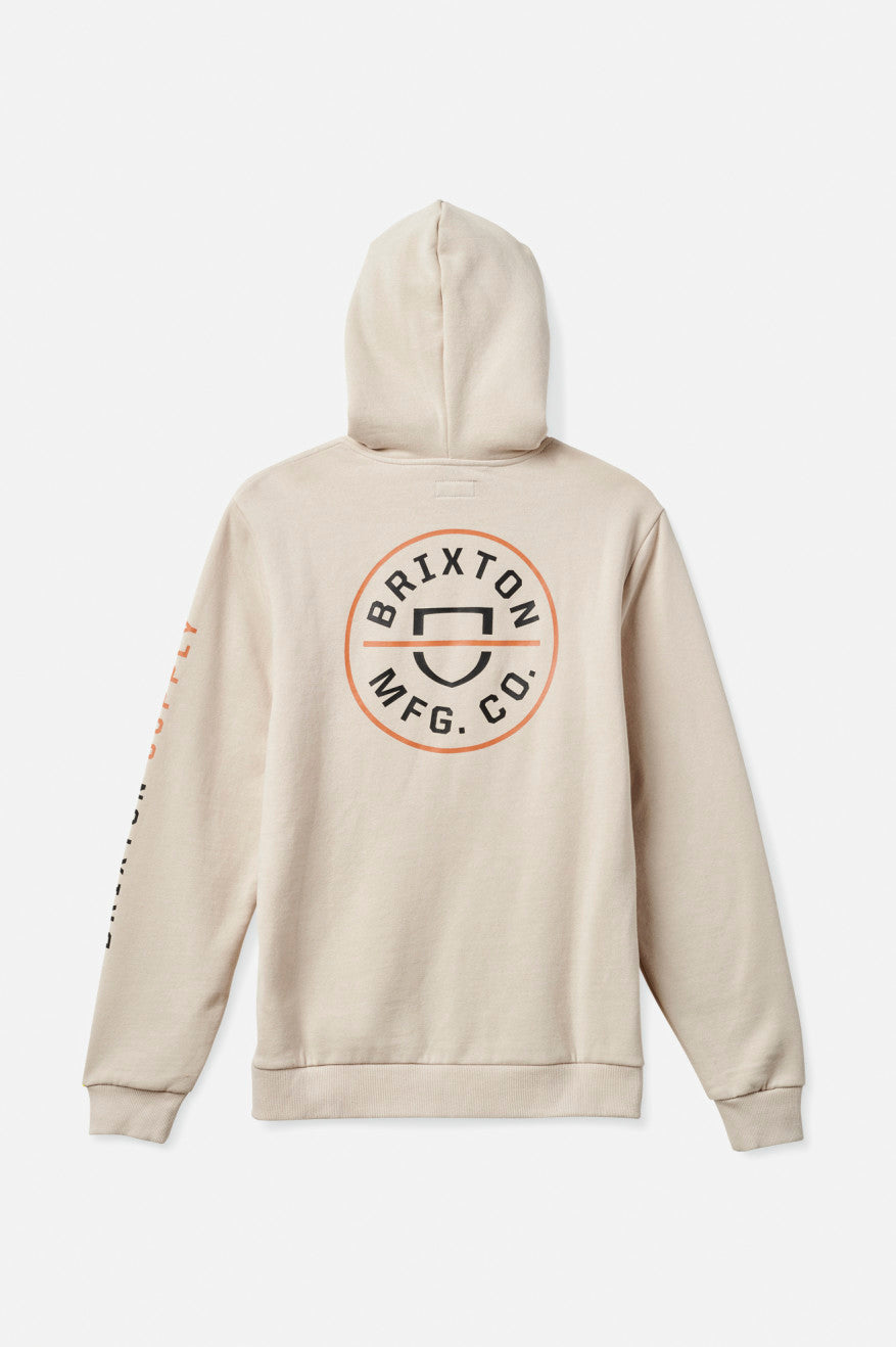 Beige / Orange / Black Men's Brixton Crest Hoodie | 805967-VSN