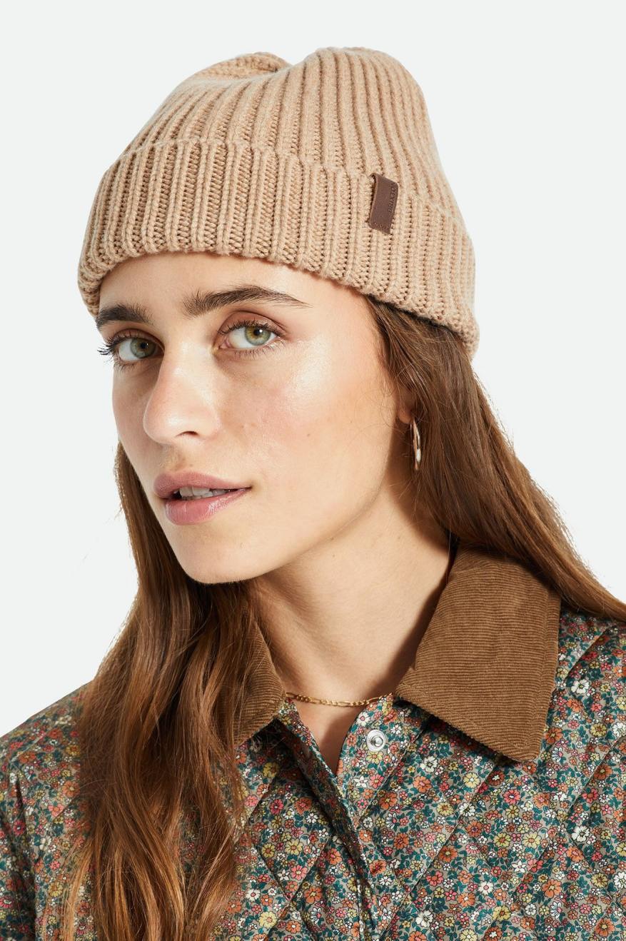 Beige Women's Brixton Heist Reserve Cashmere Beanie | 159267-BFD