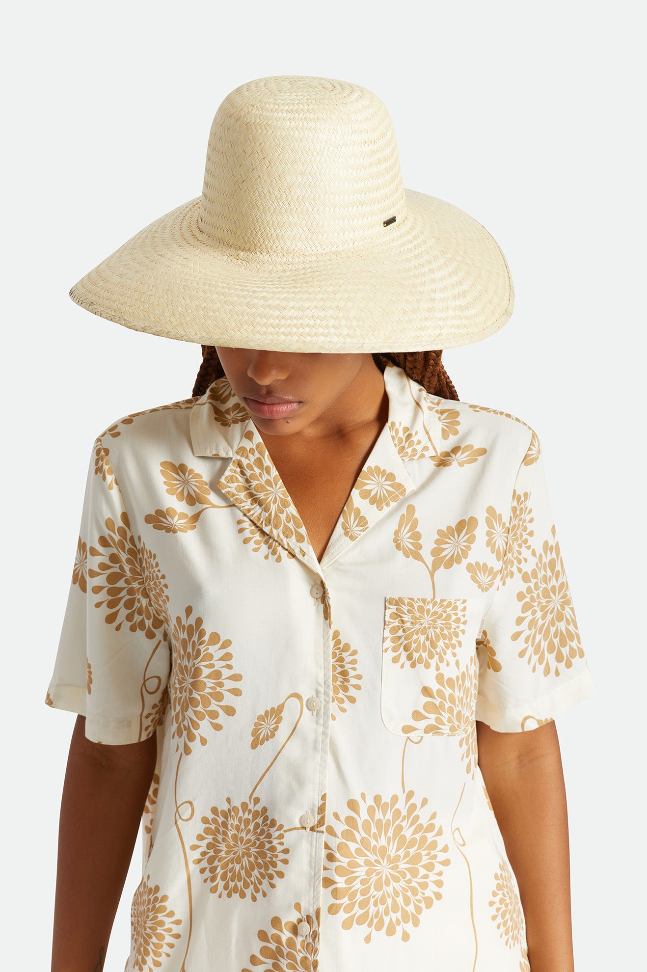 Beige Women's Brixton Janae Sun Hat Hats | 471062-DVZ