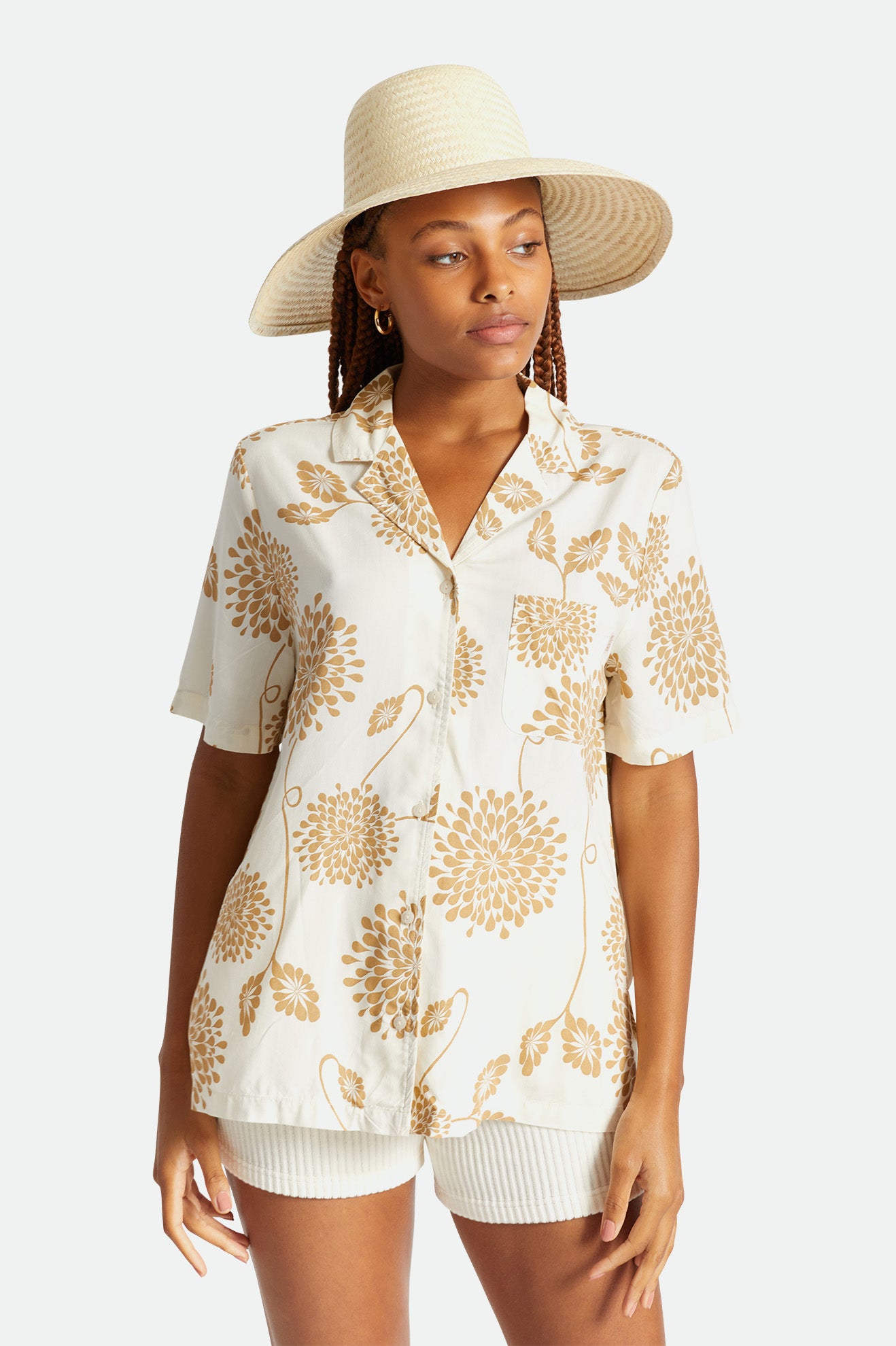 Beige Women's Brixton Janae Sun Hat Hats | 471062-DVZ