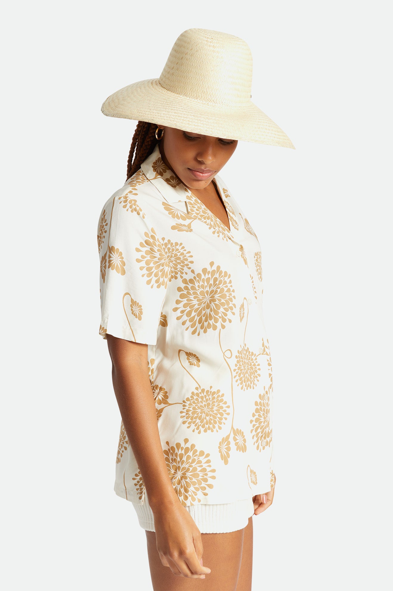 Beige Women's Brixton Janae Sun Hat Hats | 471062-DVZ