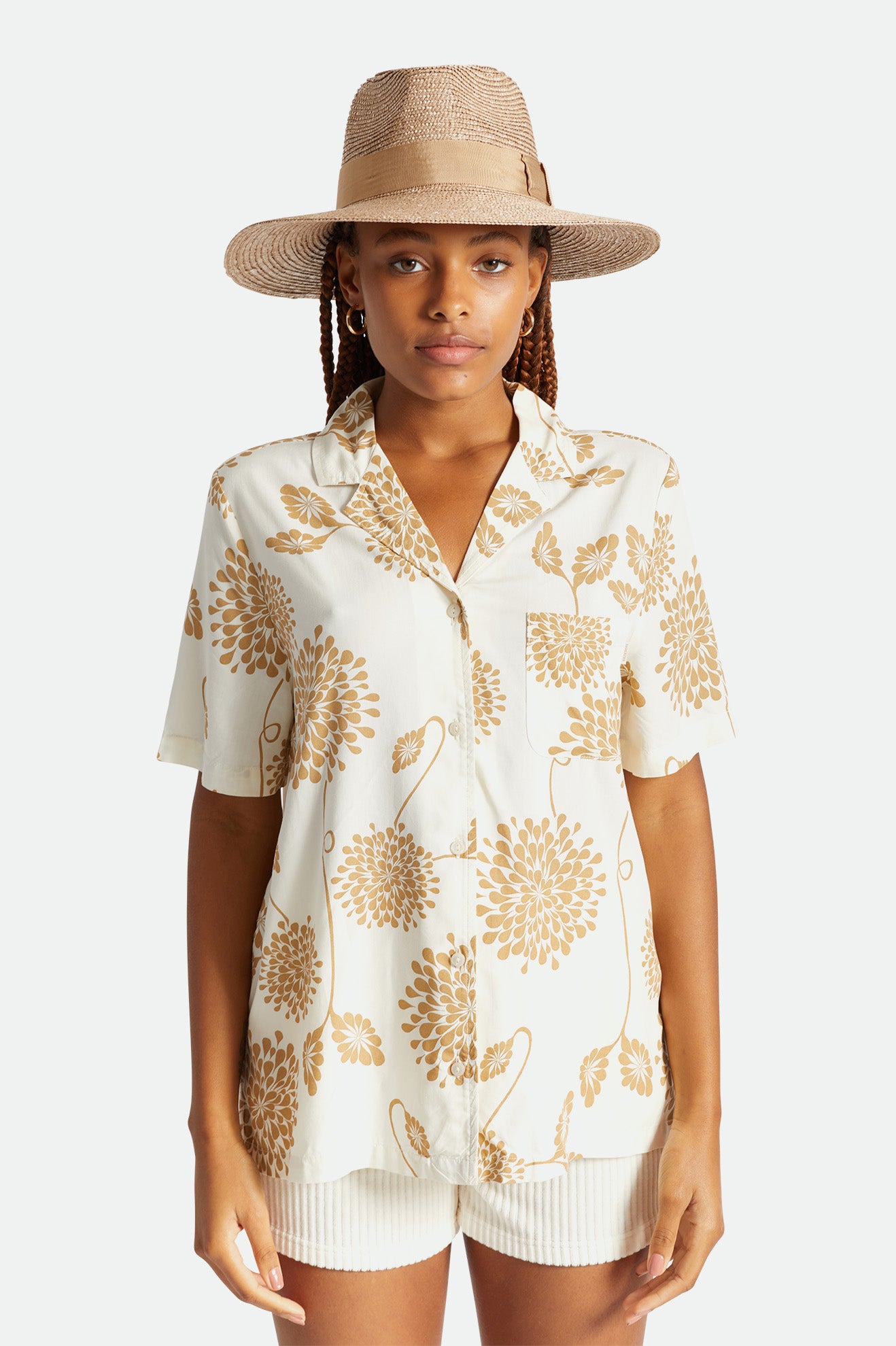 Beige Women's Brixton Janae Sun Hat Hats | 471062-DVZ