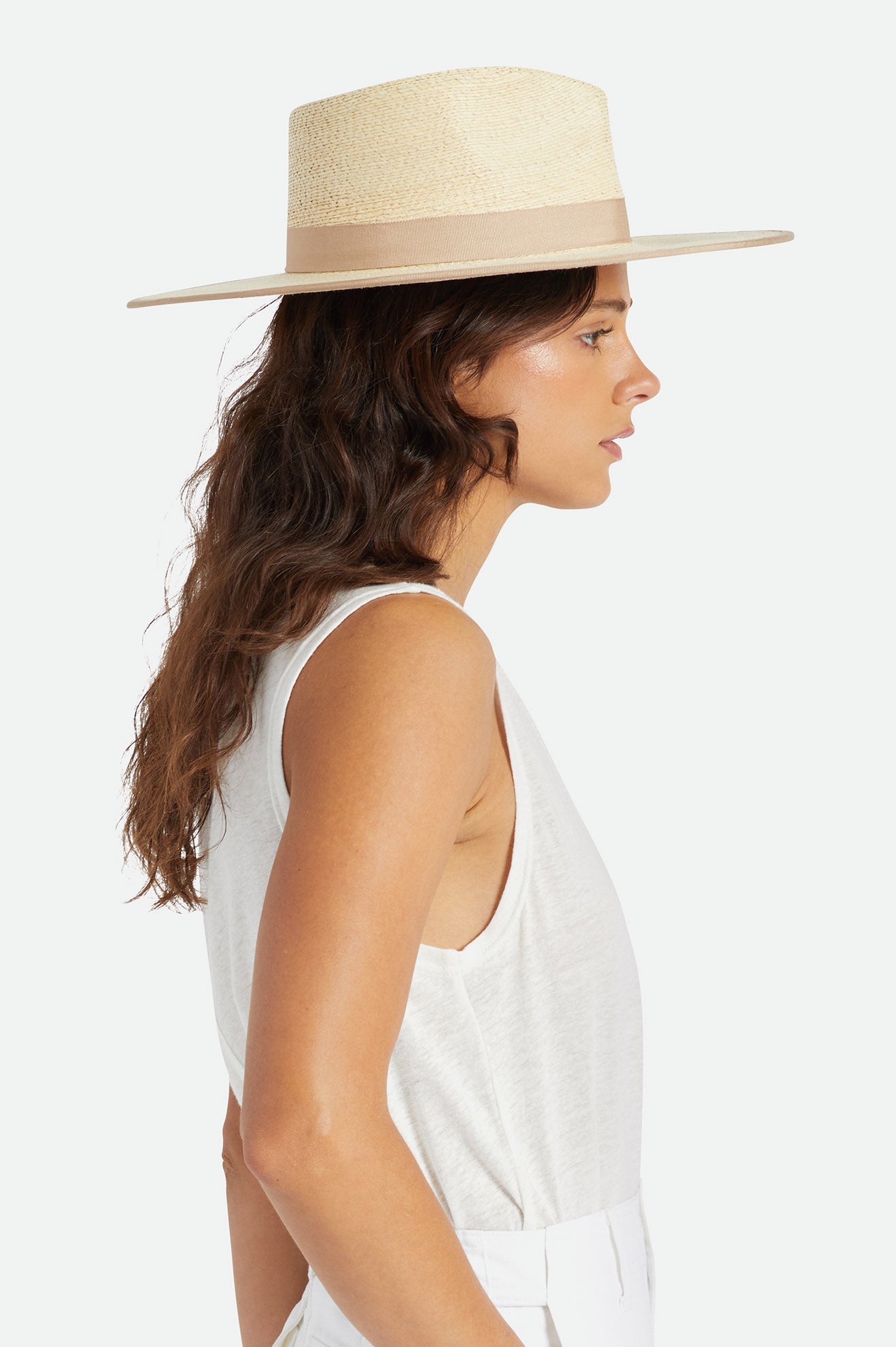 Beige Women's Brixton Jo Rancher Straw Hats | 094368-PXO