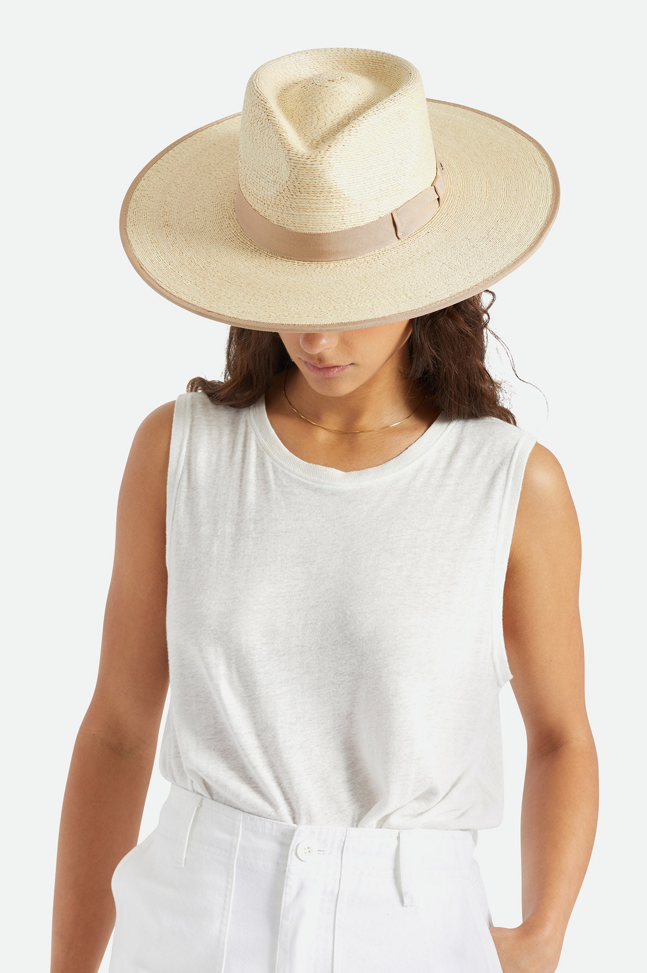 Beige Women's Brixton Jo Rancher Straw Hats | 094368-PXO