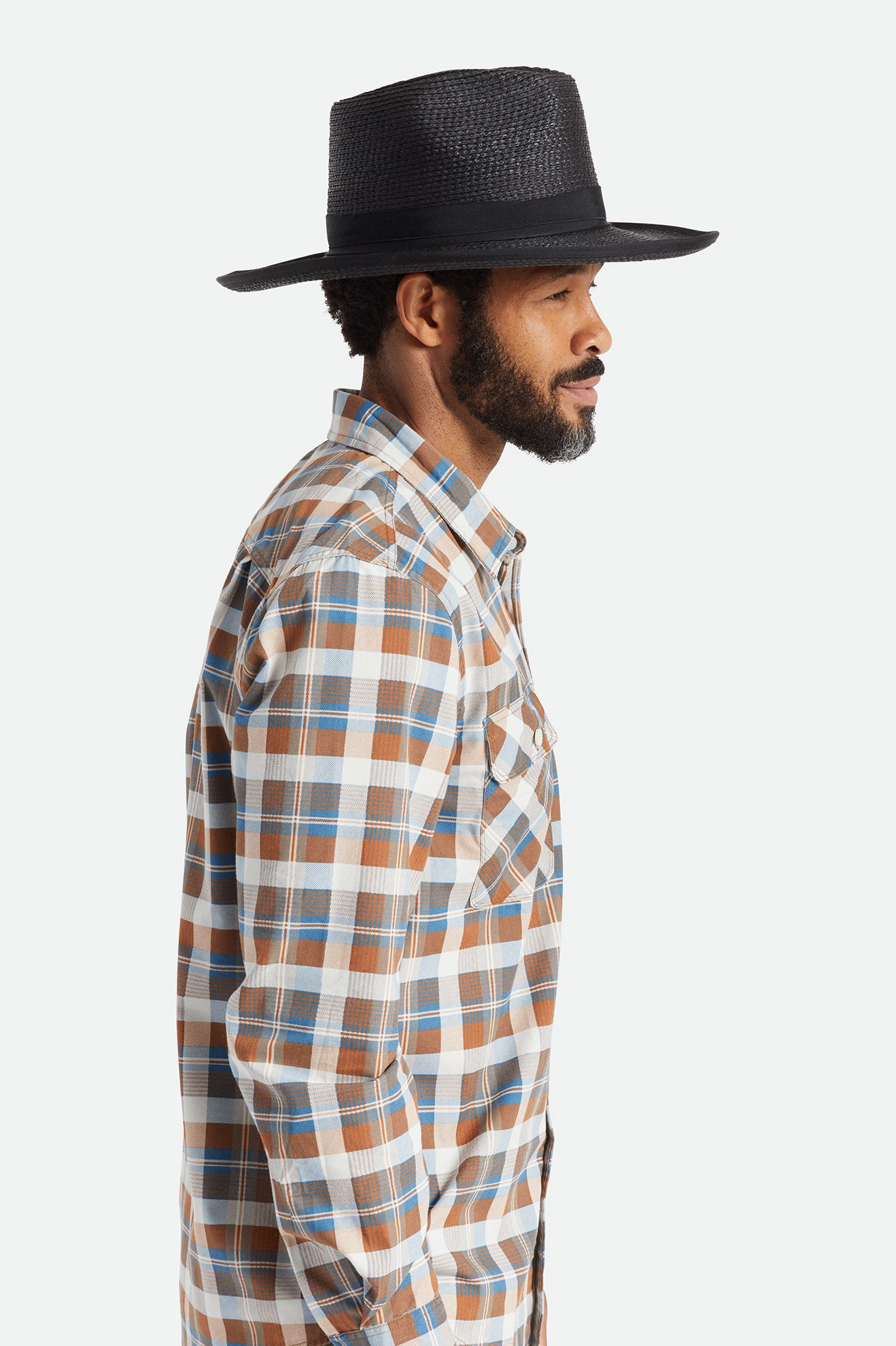 Black / Black Men's Brixton Reno Hats | 175638-QUL