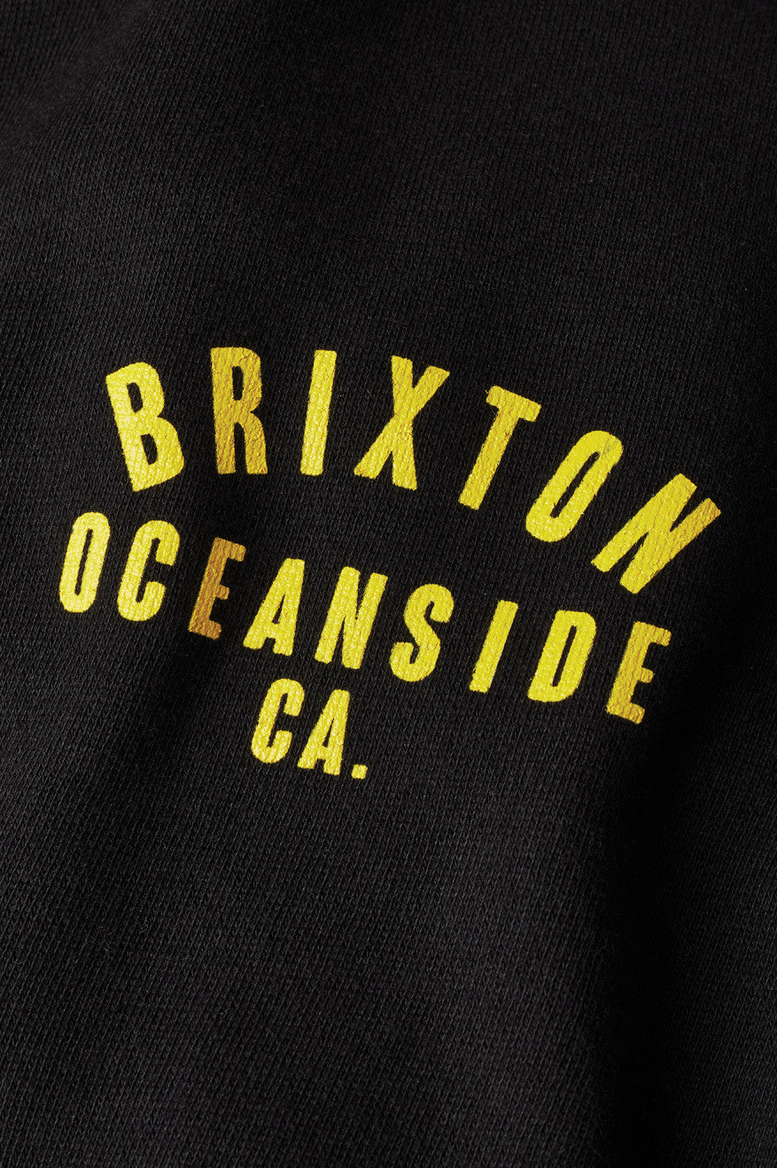 Black / Gold Men's Brixton Woodburn Oceanside Fleece Hoodie | 213047-EHI