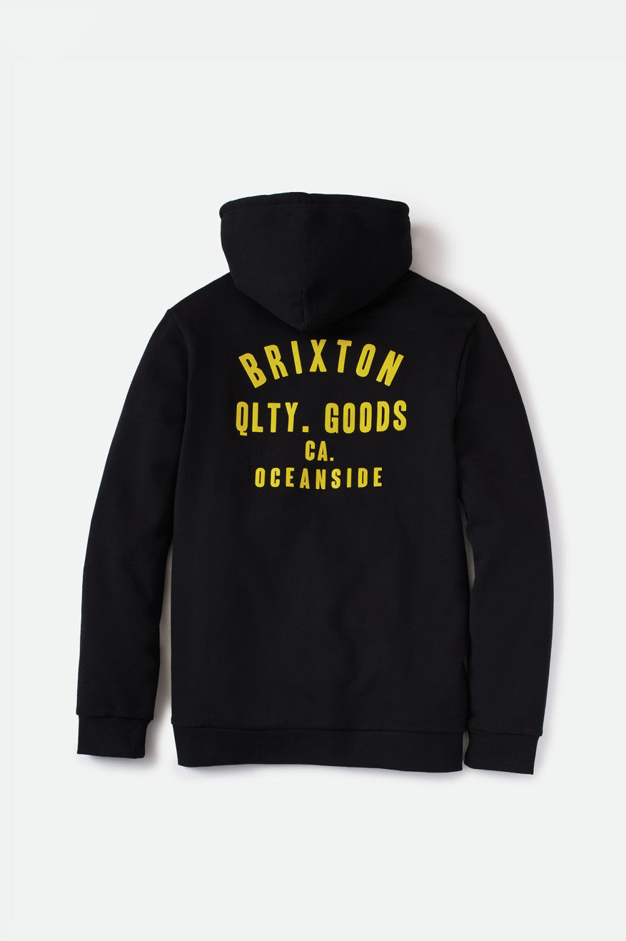 Black / Gold Men's Brixton Woodburn Oceanside Fleece Hoodie | 213047-EHI