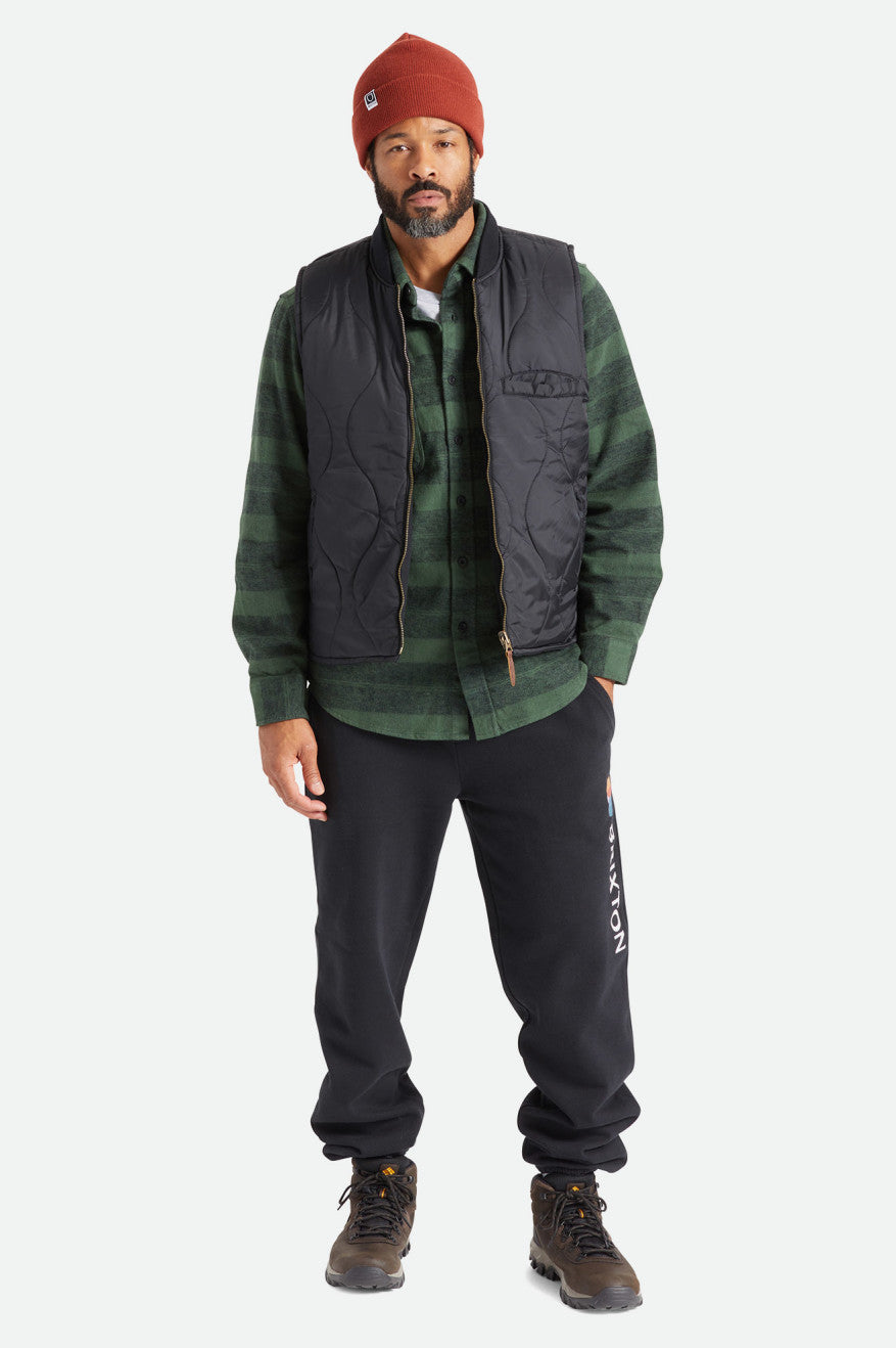 Black Men's Brixton Abraham Reversible Vest Jackets | 689214-RLH