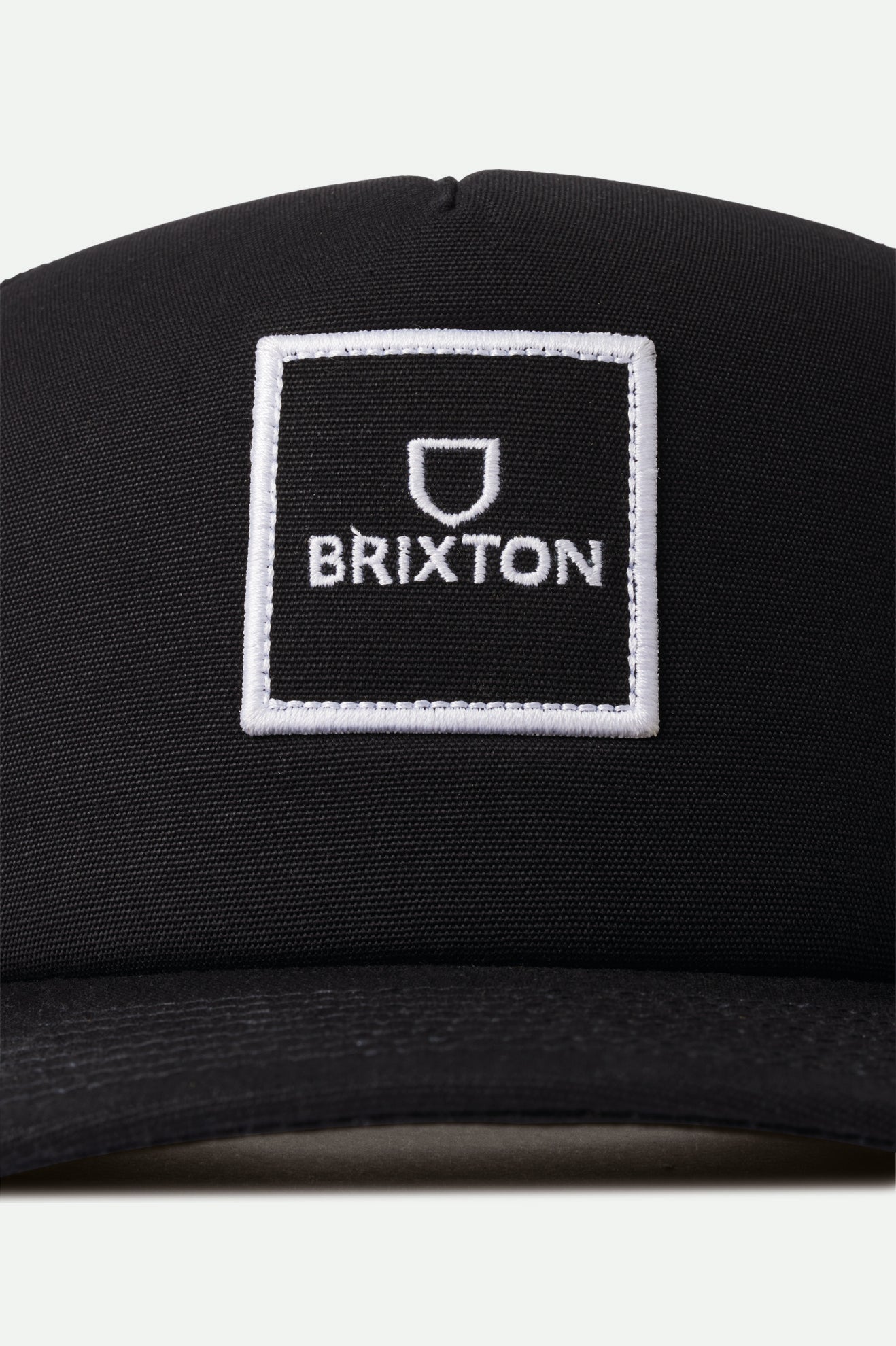 Black Men's Brixton Alpha Block NetPlus MP Trucker Hat Caps | 503694-HGC