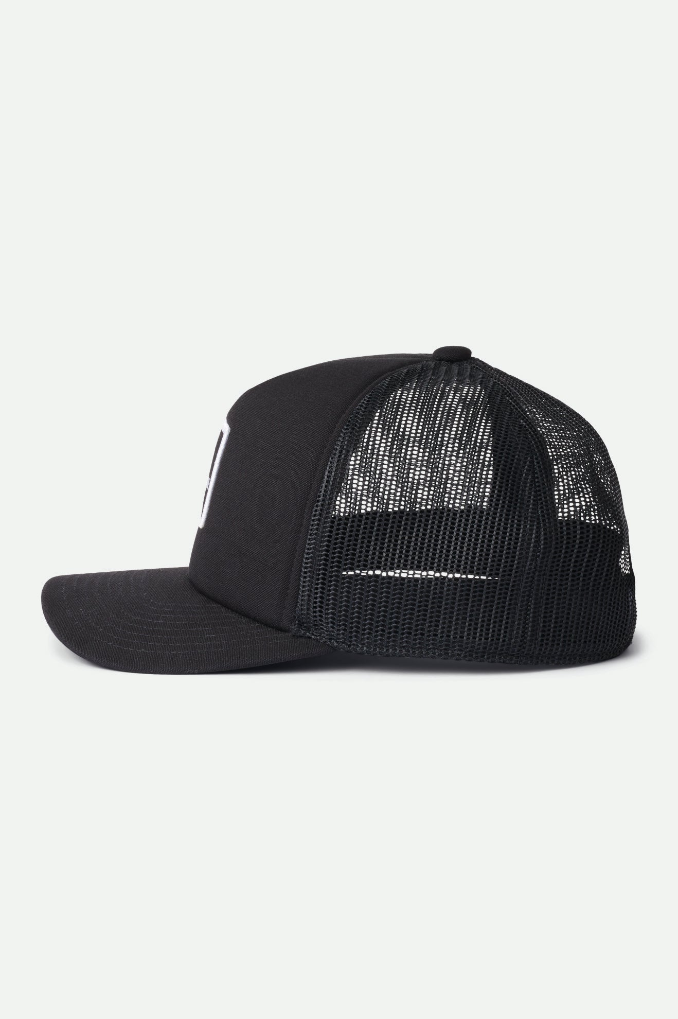 Black Men's Brixton Alpha Block NetPlus MP Trucker Hat Caps | 503694-HGC