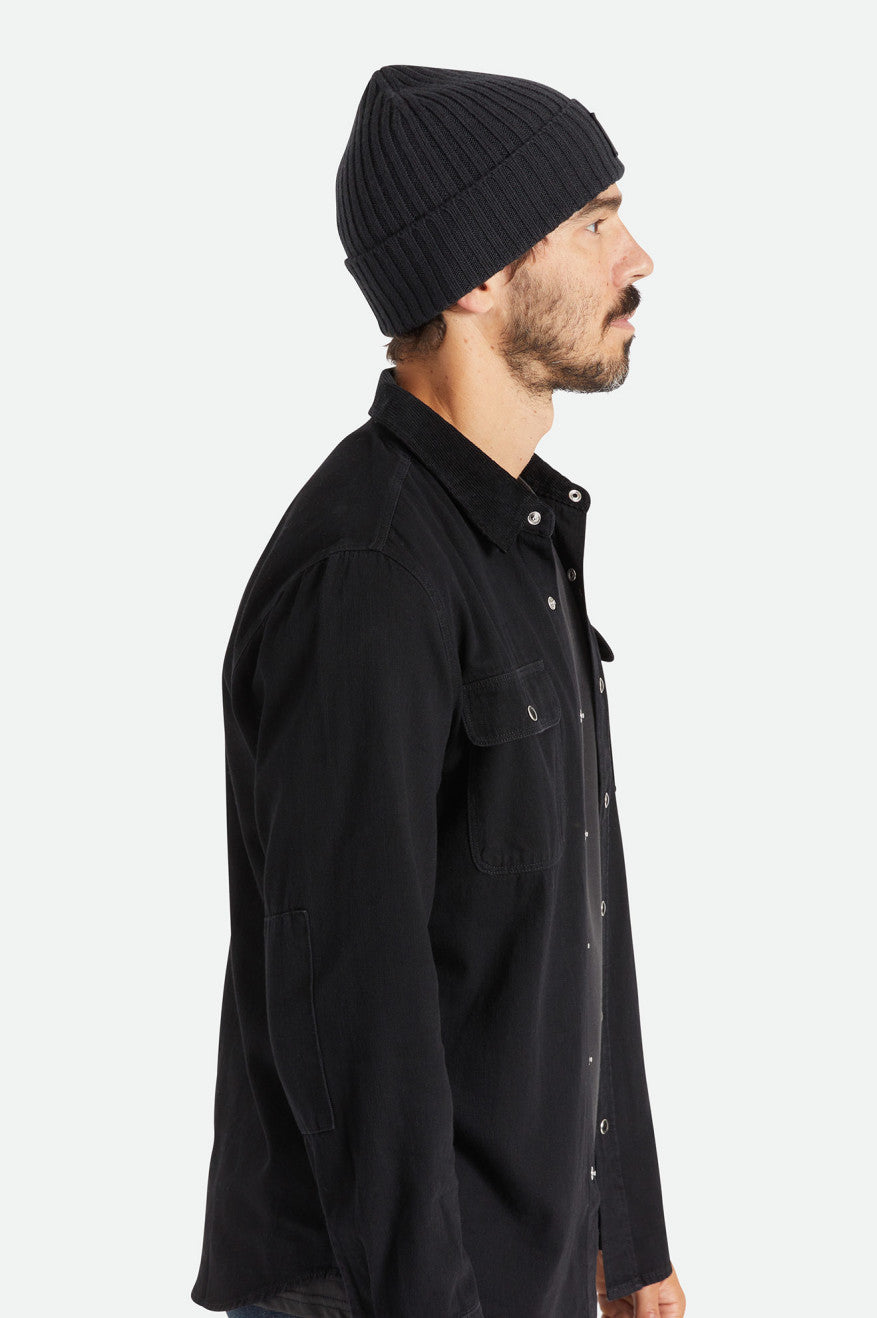 Black Men's Brixton Alpha Square Merino Wool Beanie | 895621-XWH