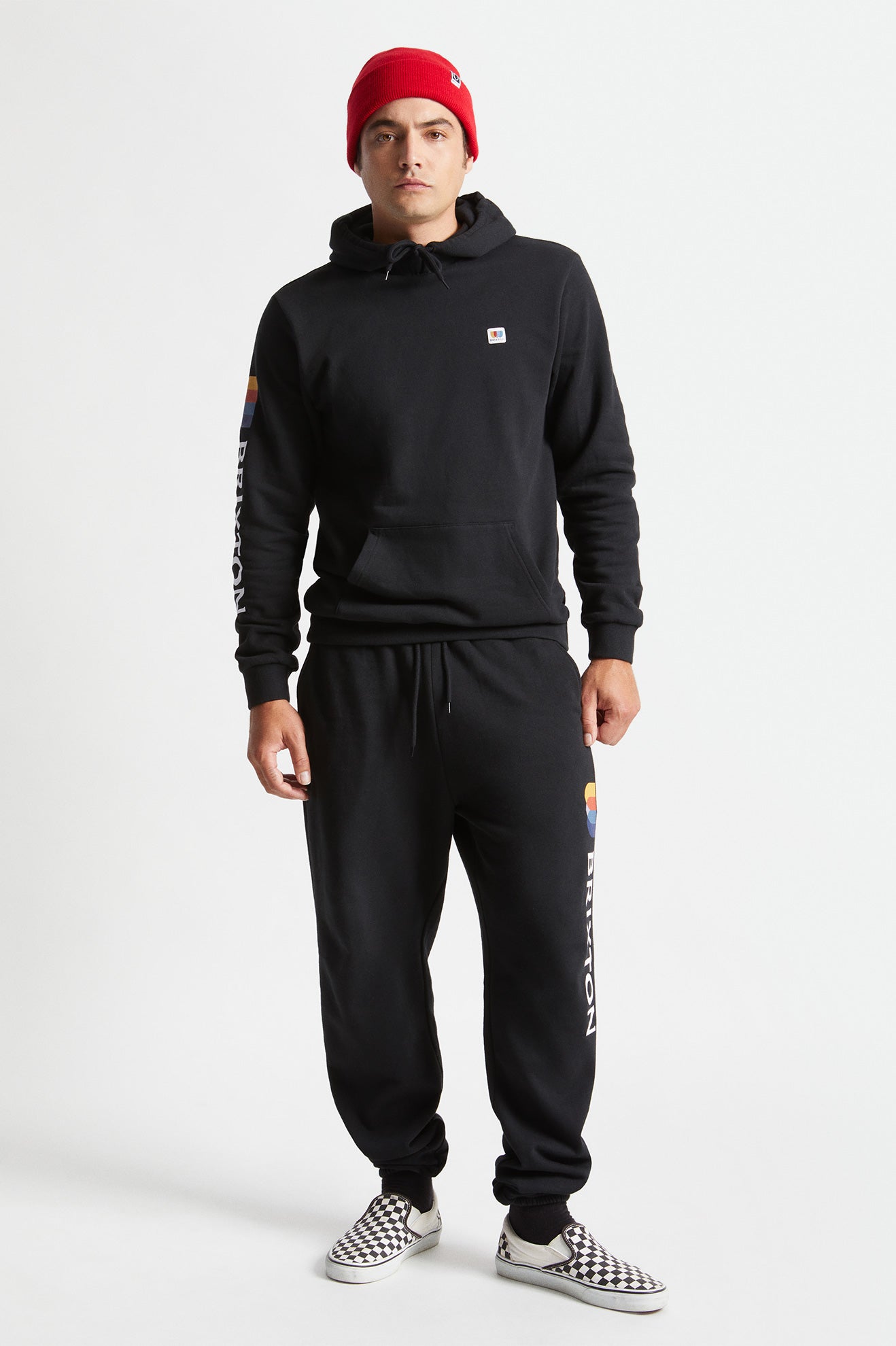 Black Men's Brixton Alton Hoodie | 780419-ETJ