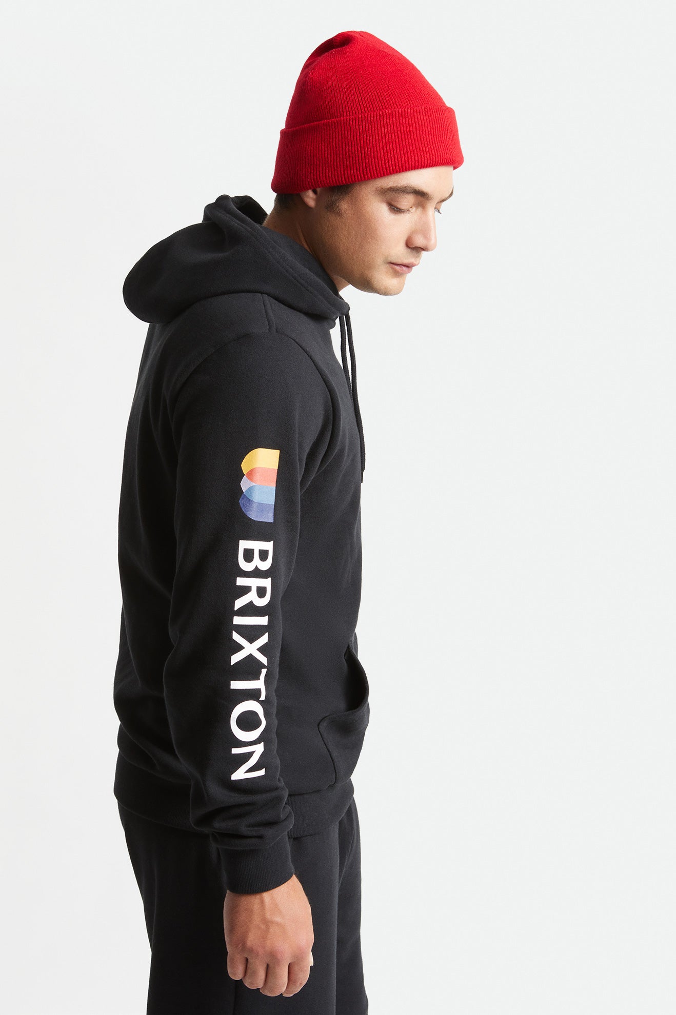 Black Men's Brixton Alton Hoodie | 780419-ETJ