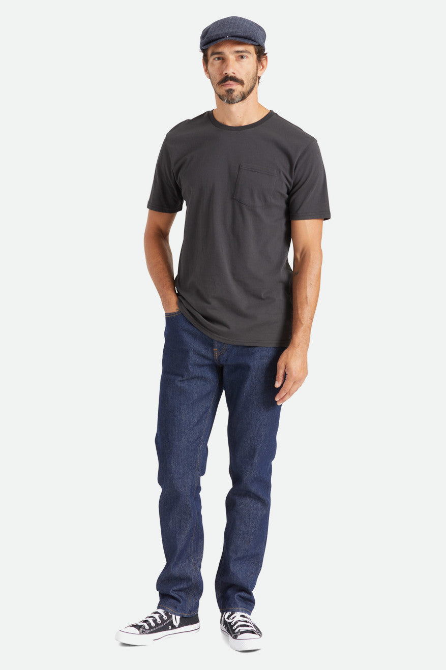 Black Men's Brixton Basic S/S Pocket Tops | 362407-CNM