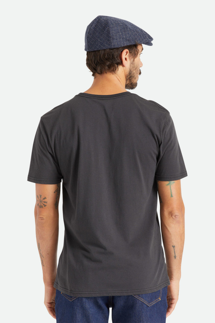 Black Men's Brixton Basic S/S Pocket Tops | 362407-CNM