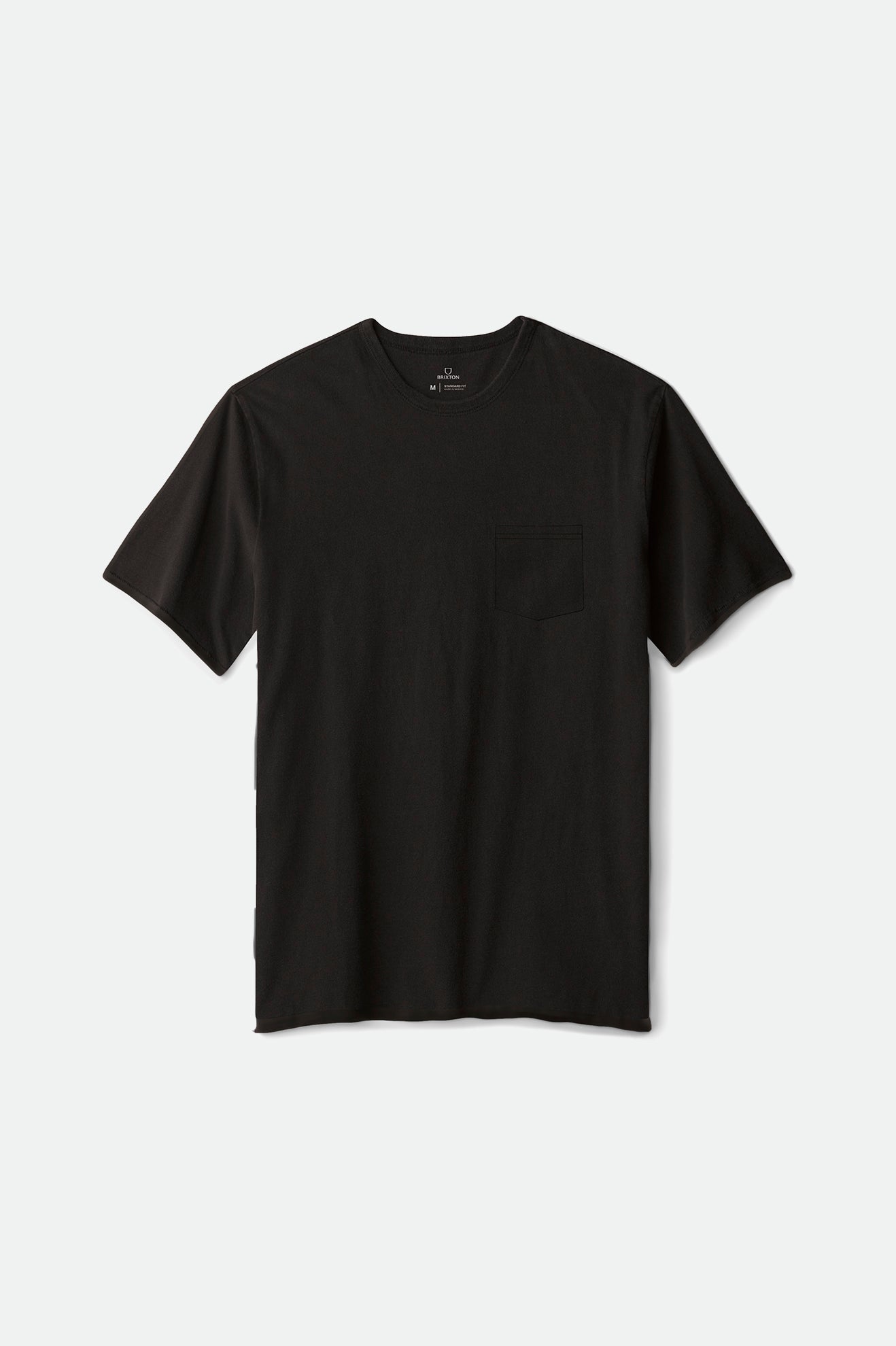 Black Men's Brixton Basic S/S Pocket Tops | 362407-CNM