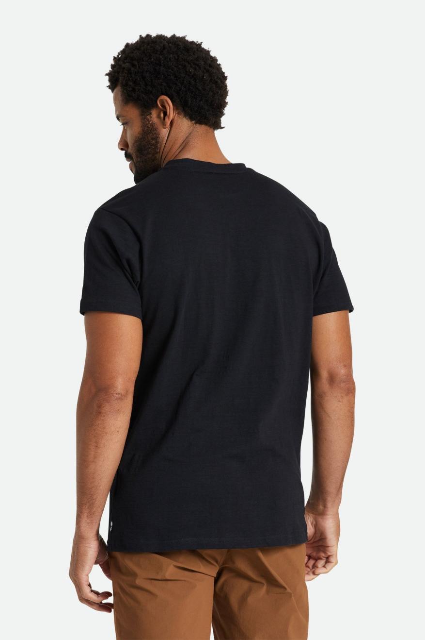 Black Men's Brixton Basic Slub S/S Henley Knitwear | 064327-VSR