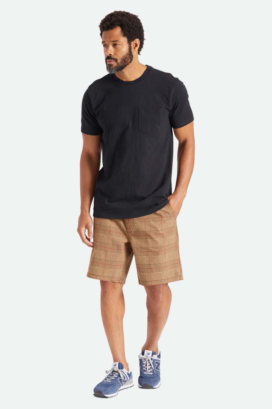 Black Men's Brixton Basic Slub S/S Pocket Tops | 148076-PAL