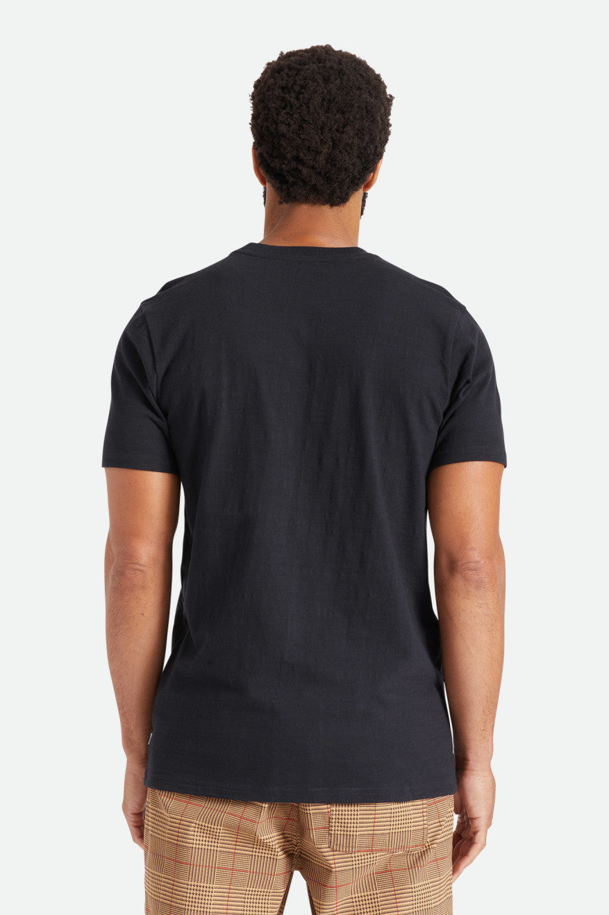 Black Men's Brixton Basic Slub S/S Pocket Tops | 148076-PAL