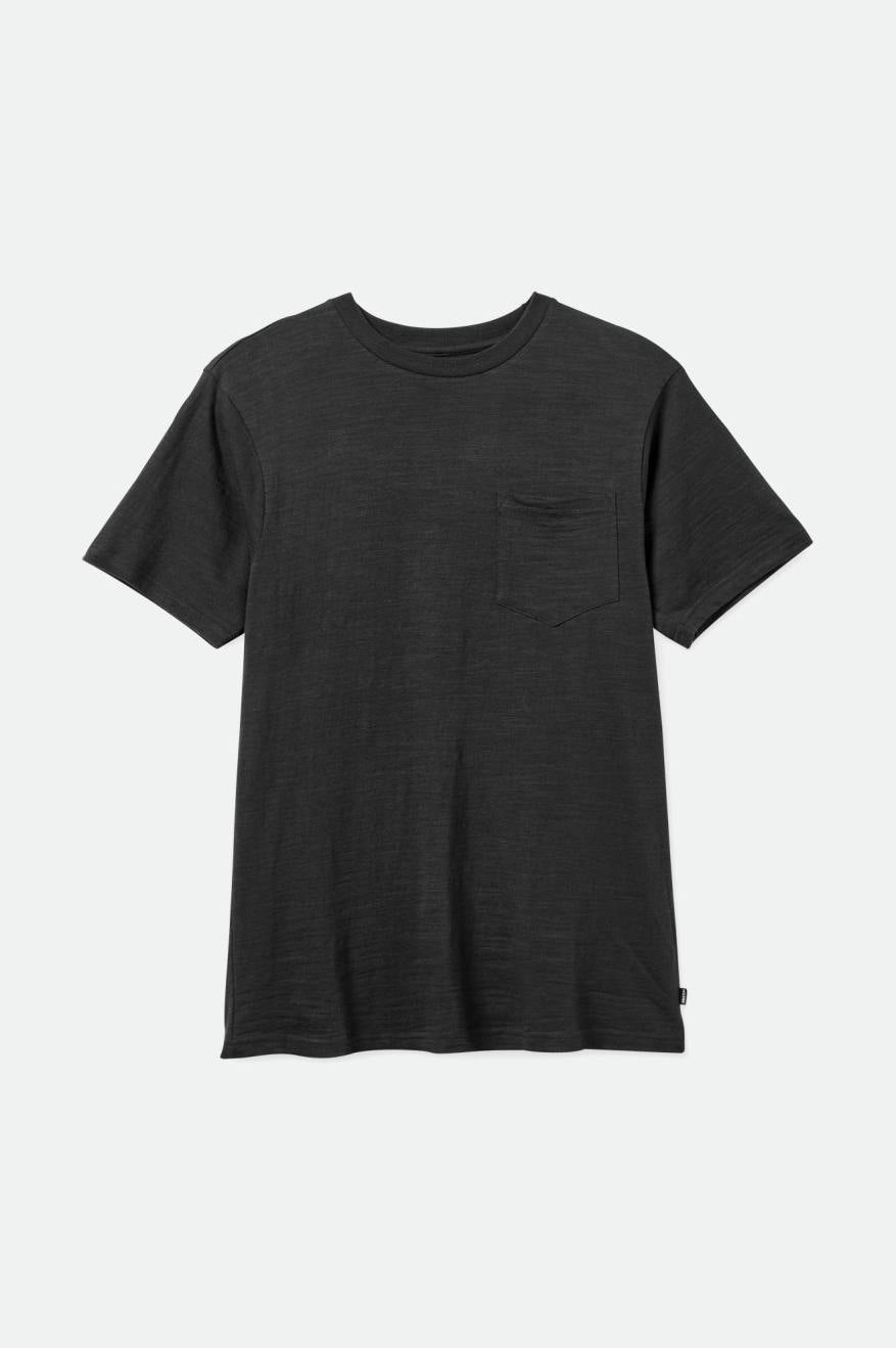 Black Men's Brixton Basic Slub S/S Pocket Tops | 148076-PAL