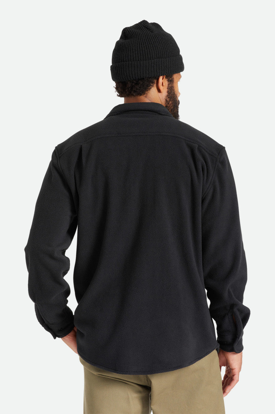 Black Men's Brixton Bowery L/S Arctic Stretch Fleece Wovens | 385074-ENO