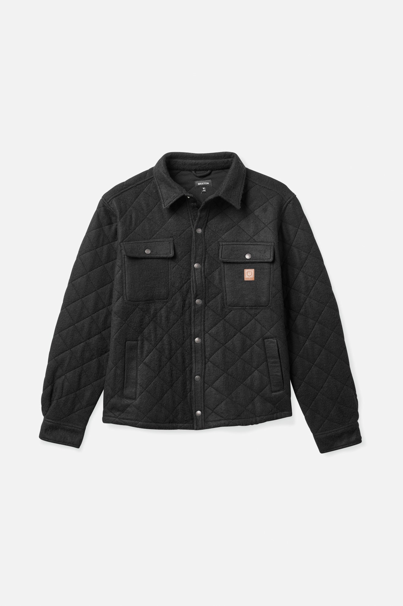 Black Men's Brixton Cass Quilted Fleece Jackets | 179438-PEF